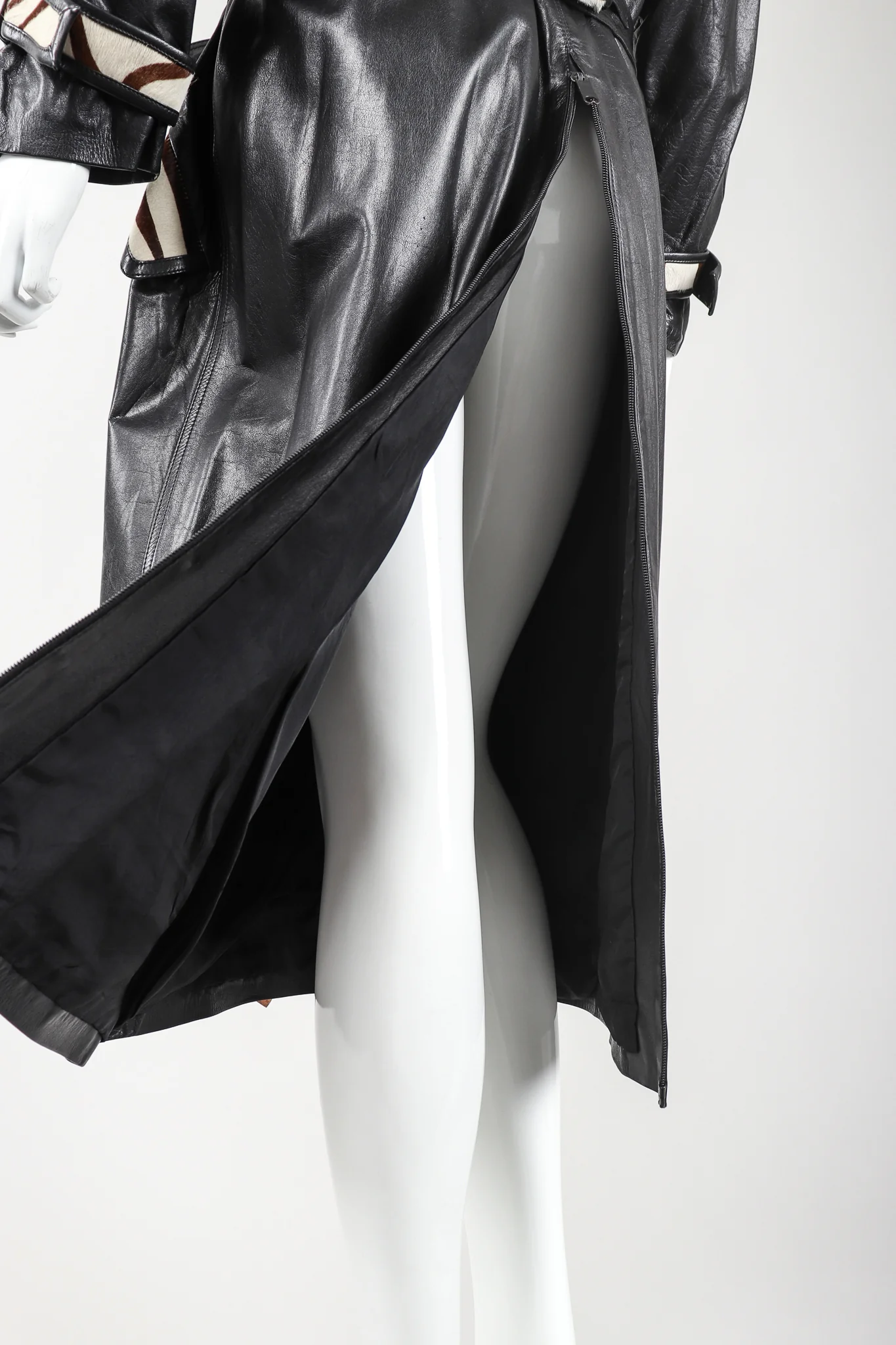 Calf Hair Leather Trench Coat - Image 5