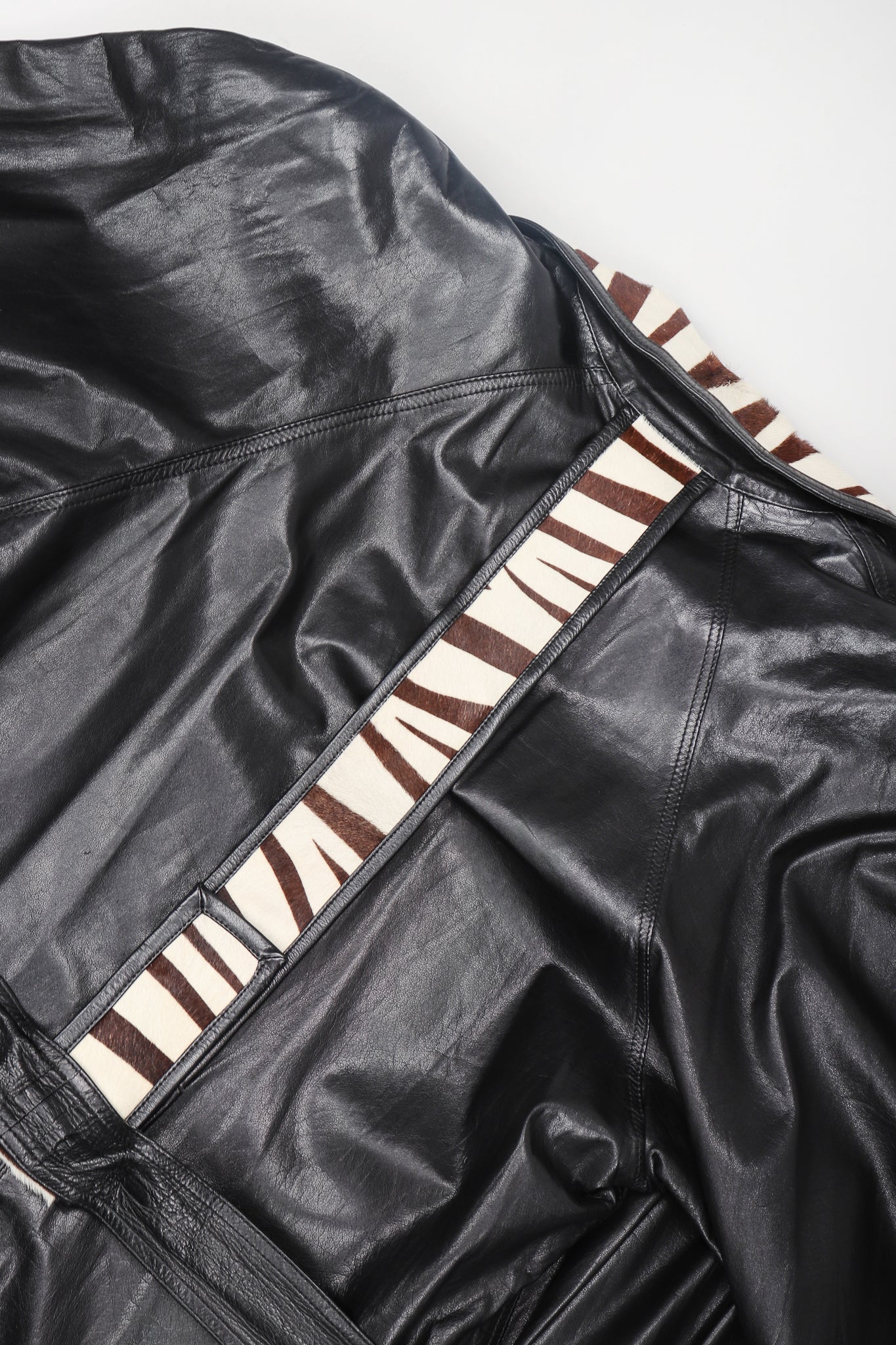 Calf Hair Leather Trench Coat - Image 7