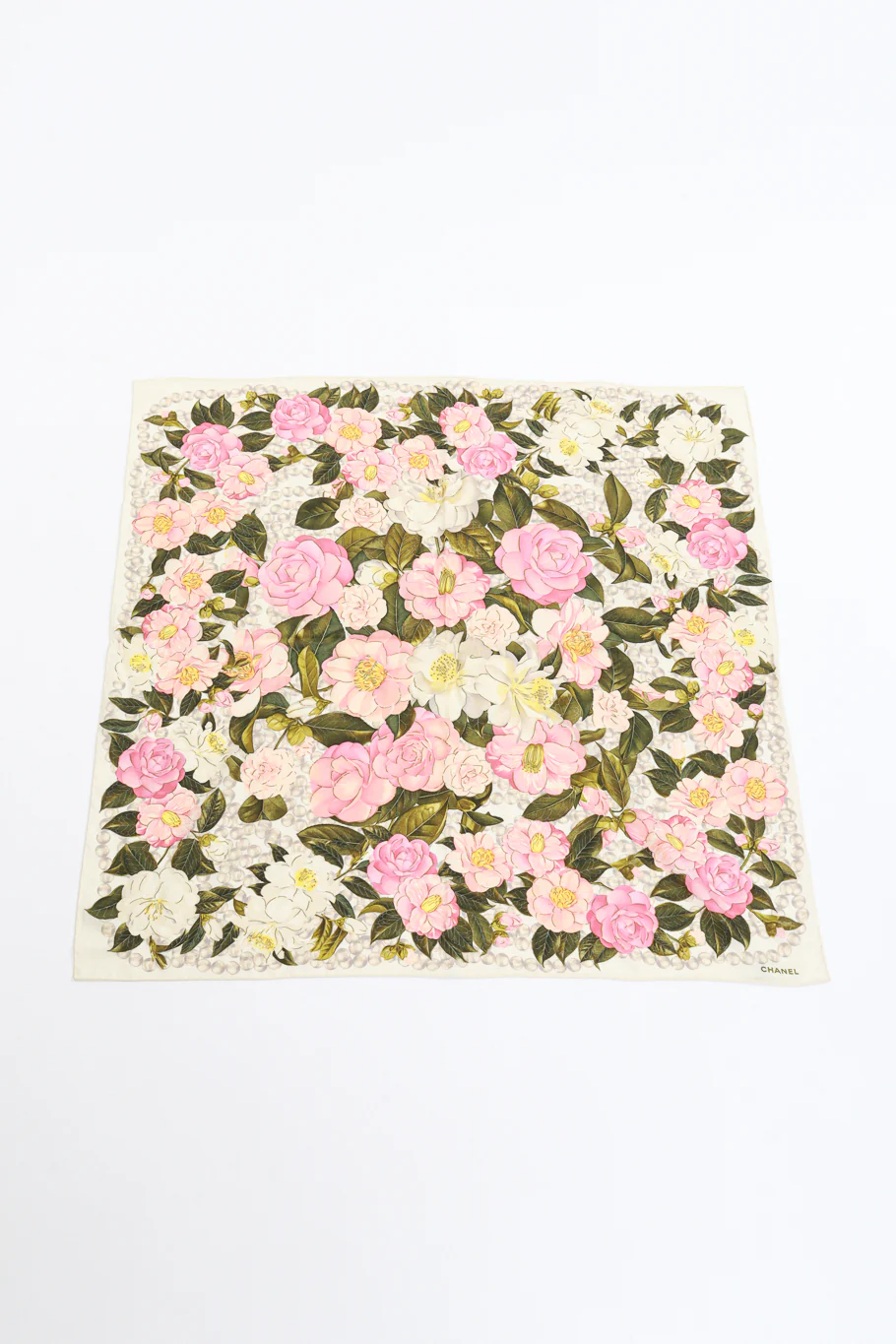 Camellia Floral Silk Scarf - Image 4