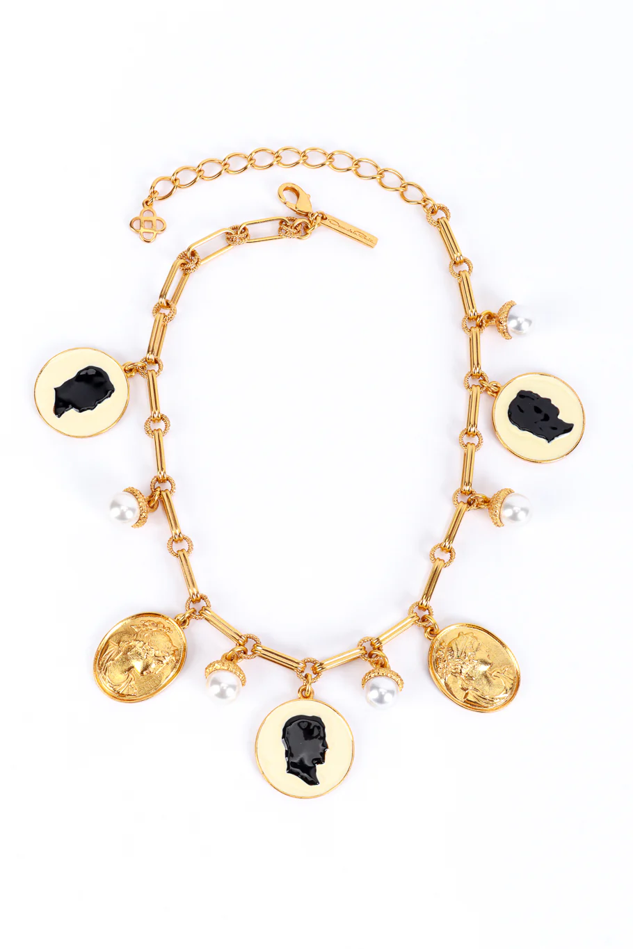 Cameo & Pearl Bauble Charm Necklace