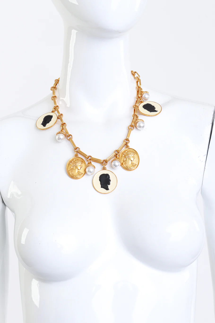Cameo & Pearl Bauble Charm Necklace - Image 2