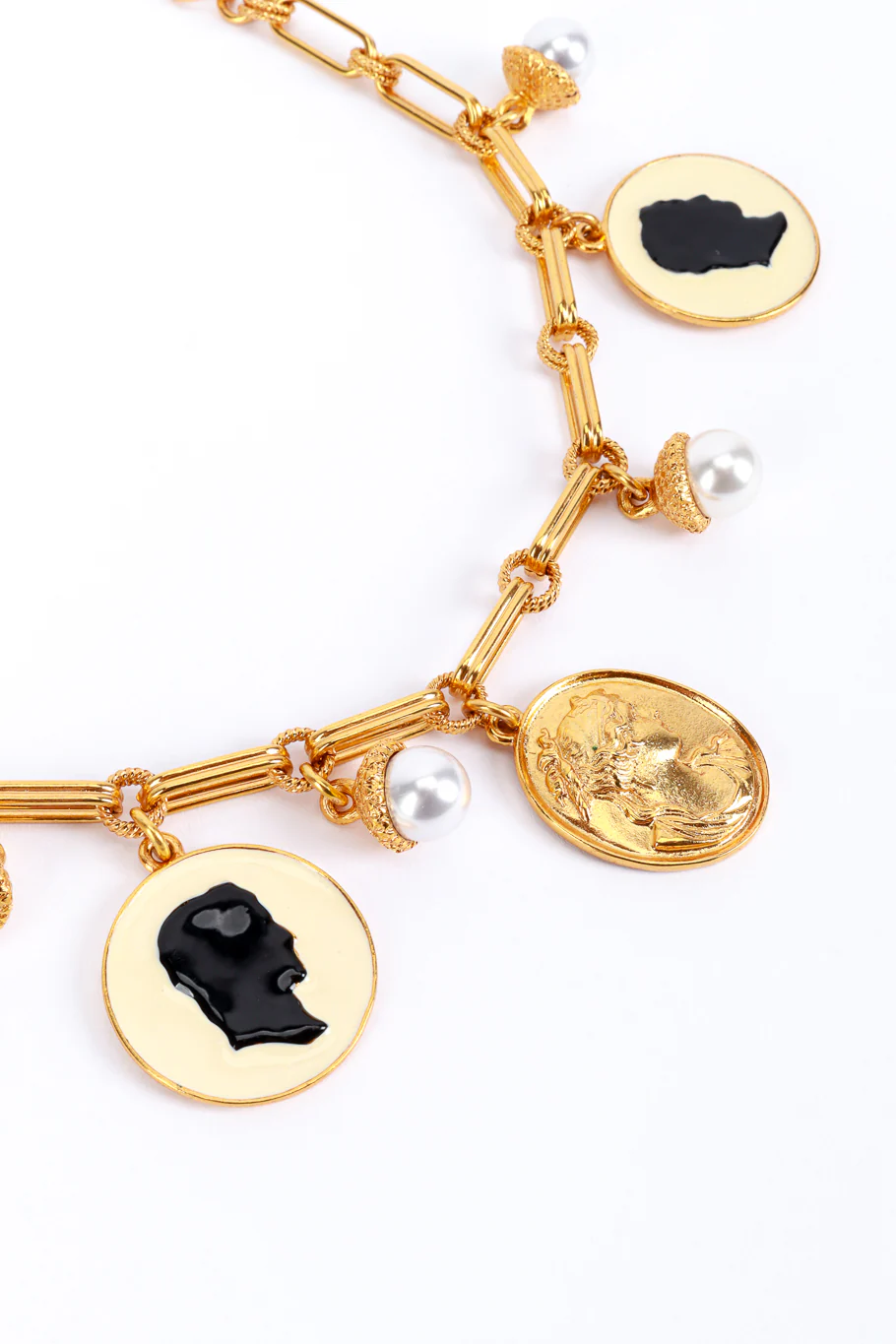 Cameo & Pearl Bauble Charm Necklace - Image 3