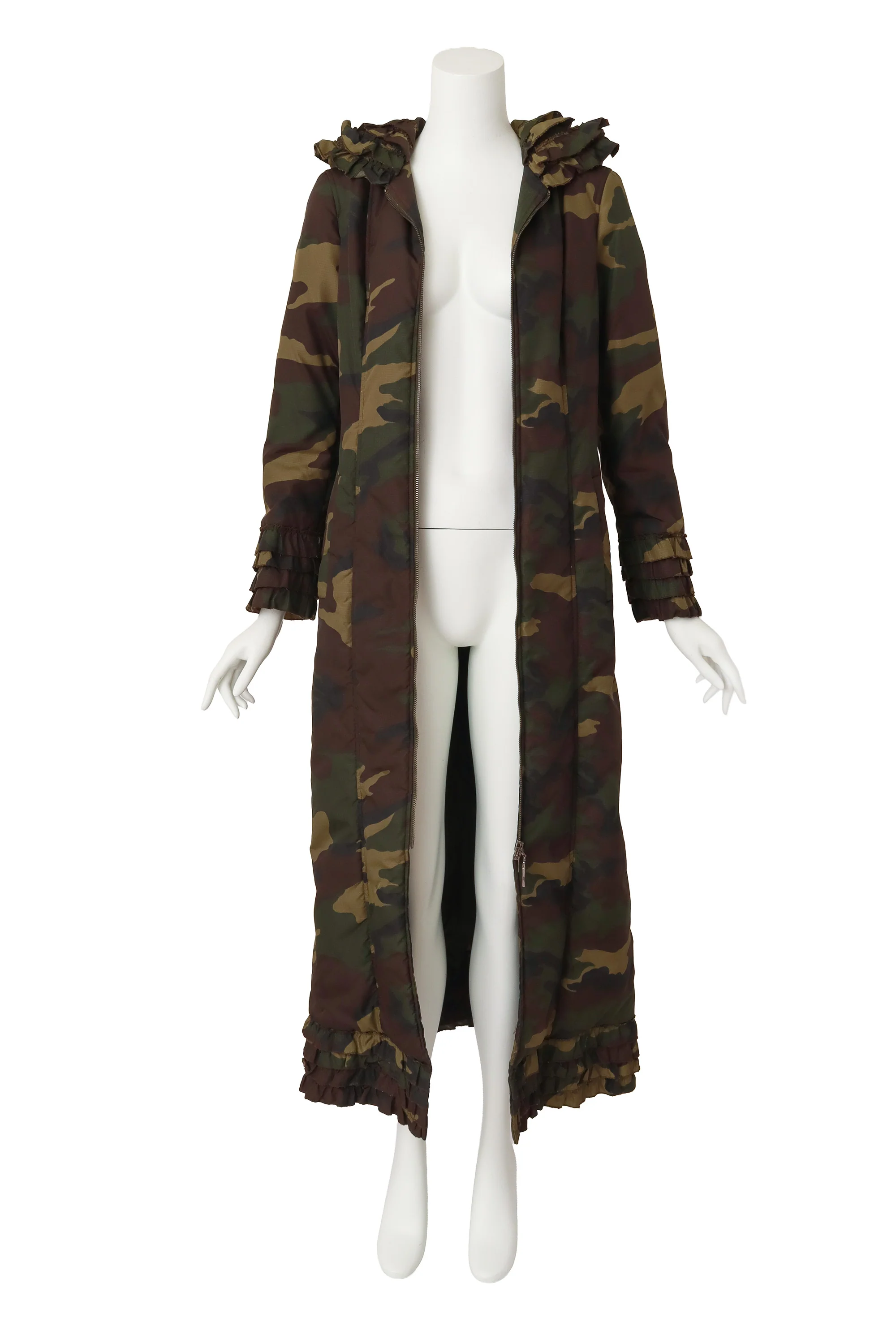 Camo Ruffle Puffer Coat - Image 3