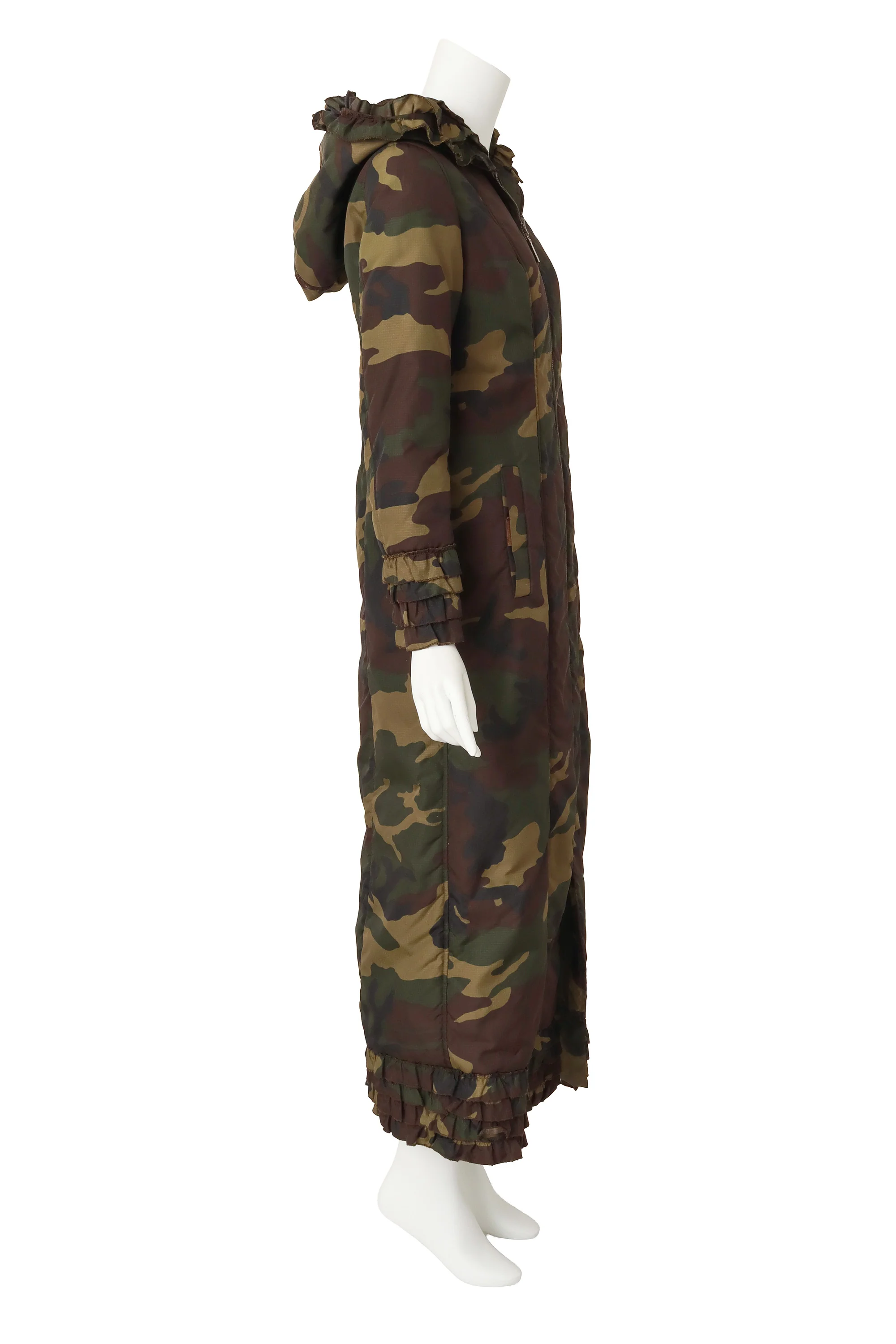 Camo Ruffle Puffer Coat - Image 4