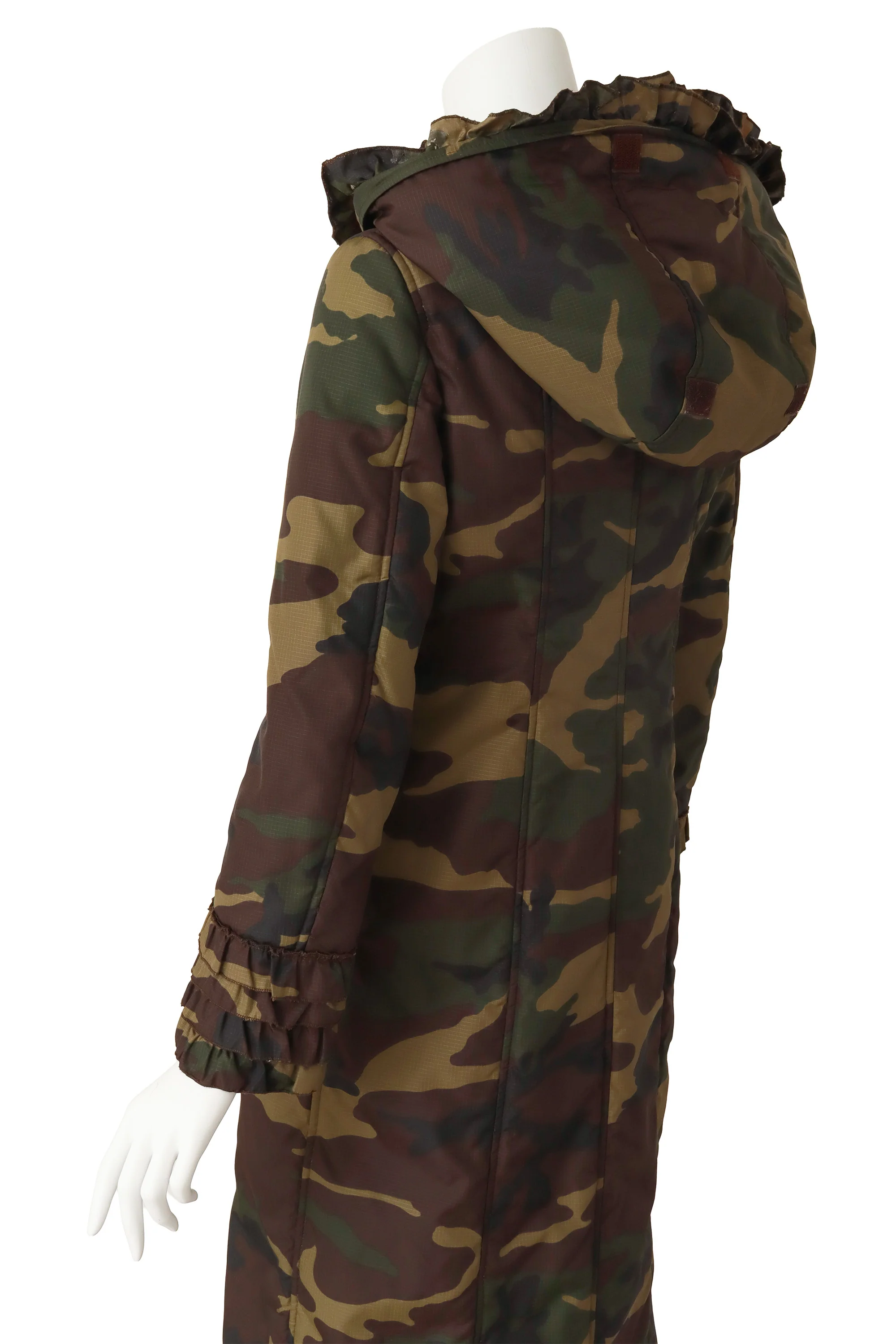 Camo Ruffle Puffer Coat - Image 6