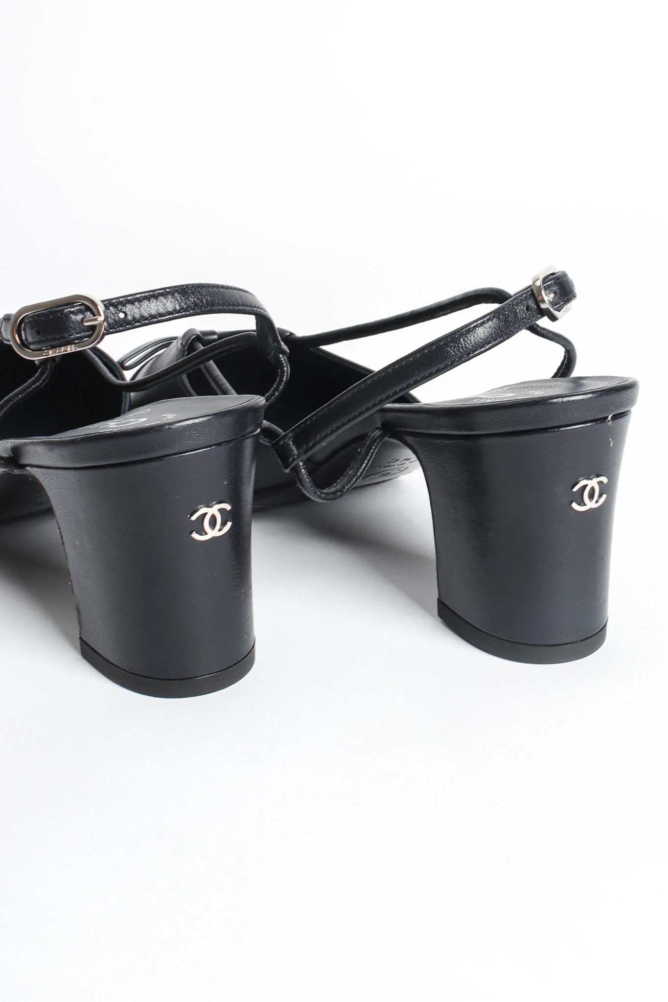 Cap Toe Bow Slingback Heels - Image 11