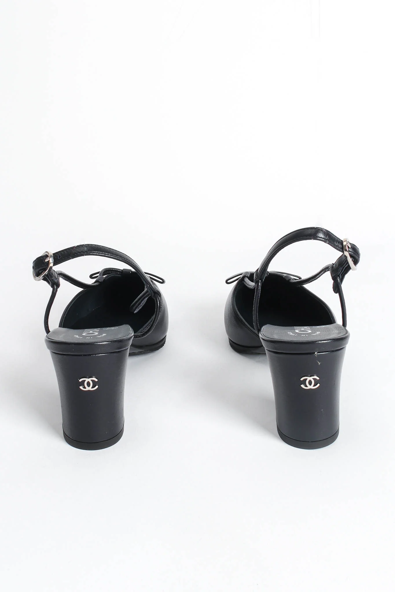 Cap Toe Bow Slingback Heels - Image 4