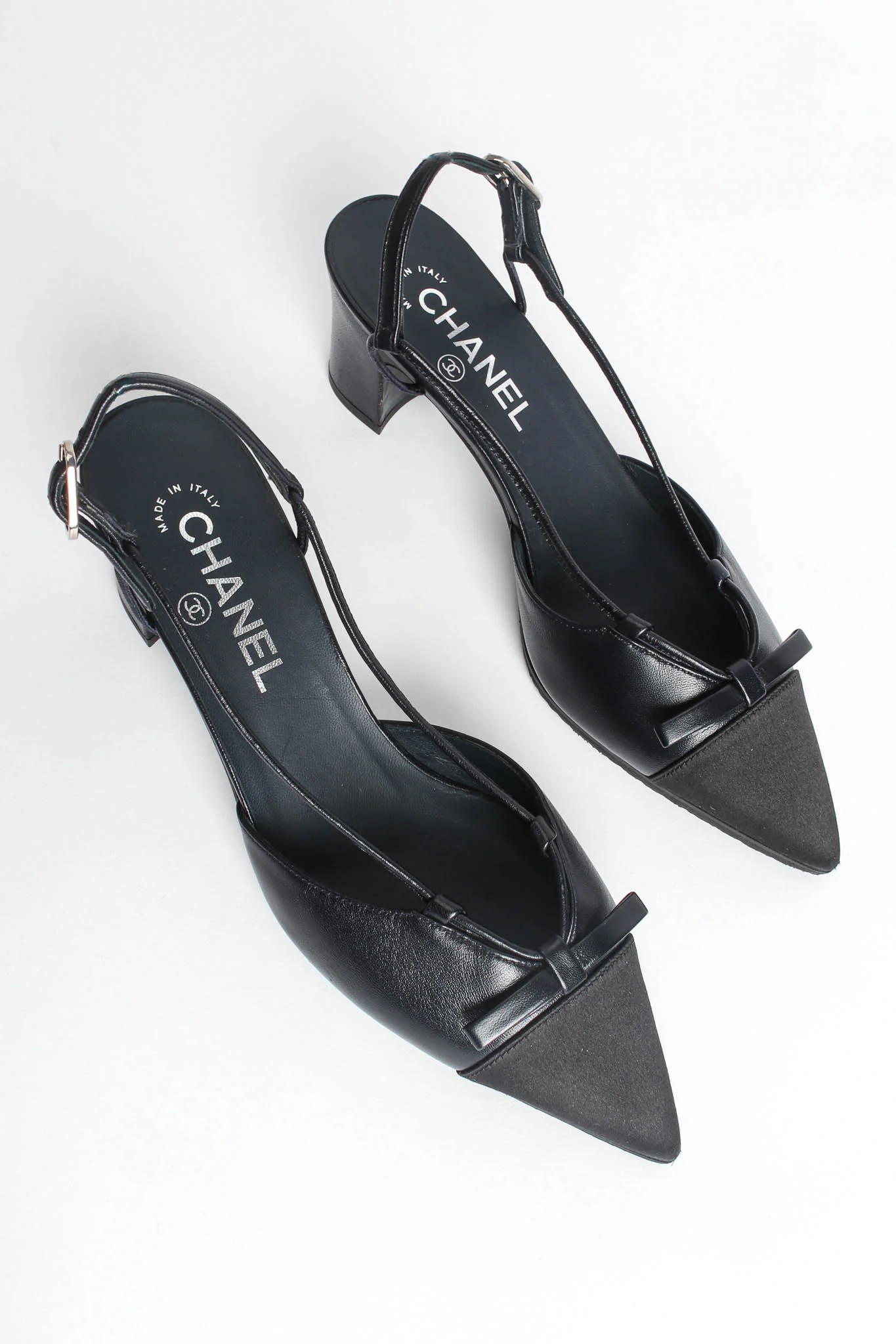 Cap Toe Bow Slingback Heels - Image 7