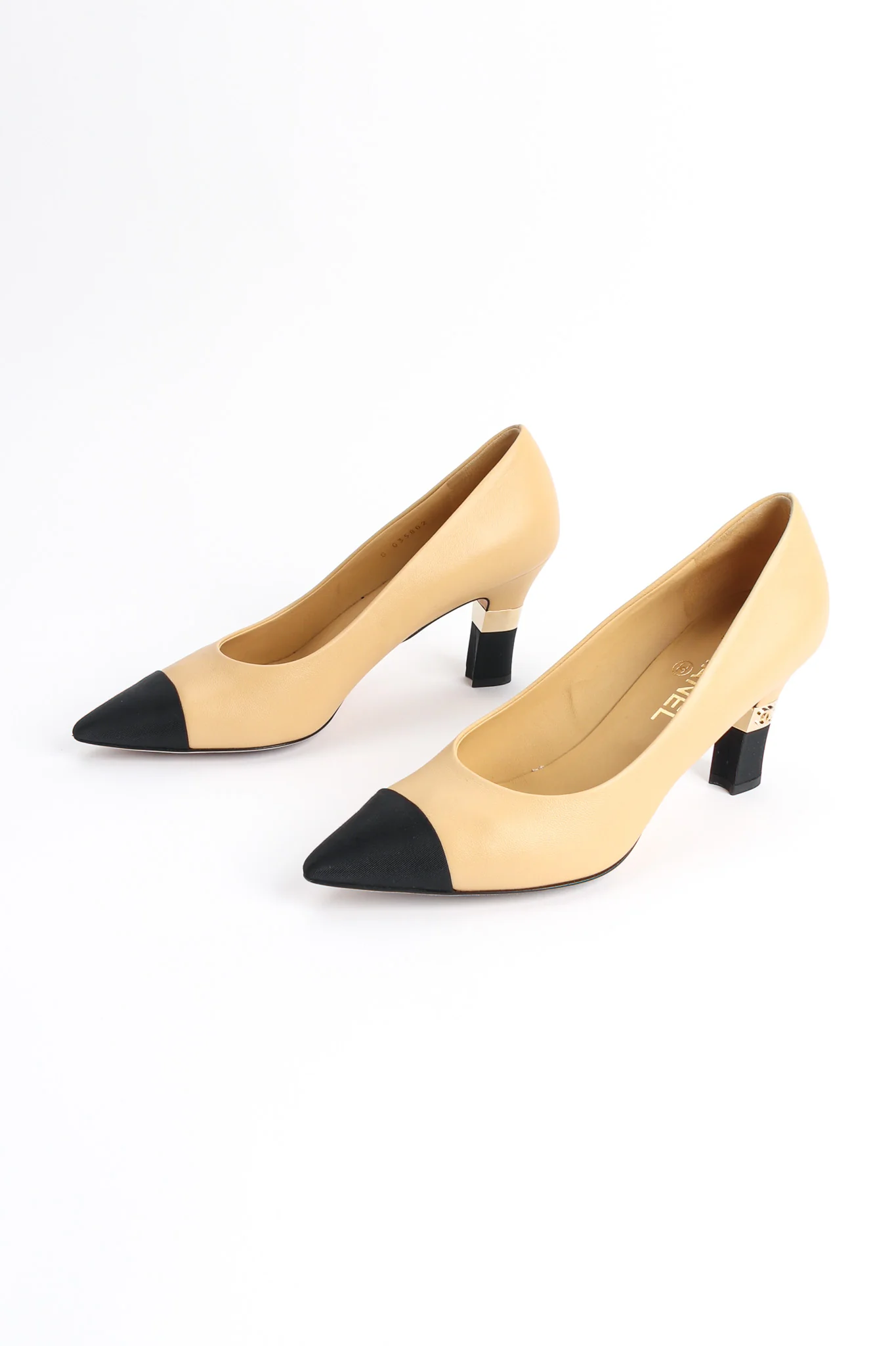 Cap Toe Lambskin Leather CC Heels - Image 5