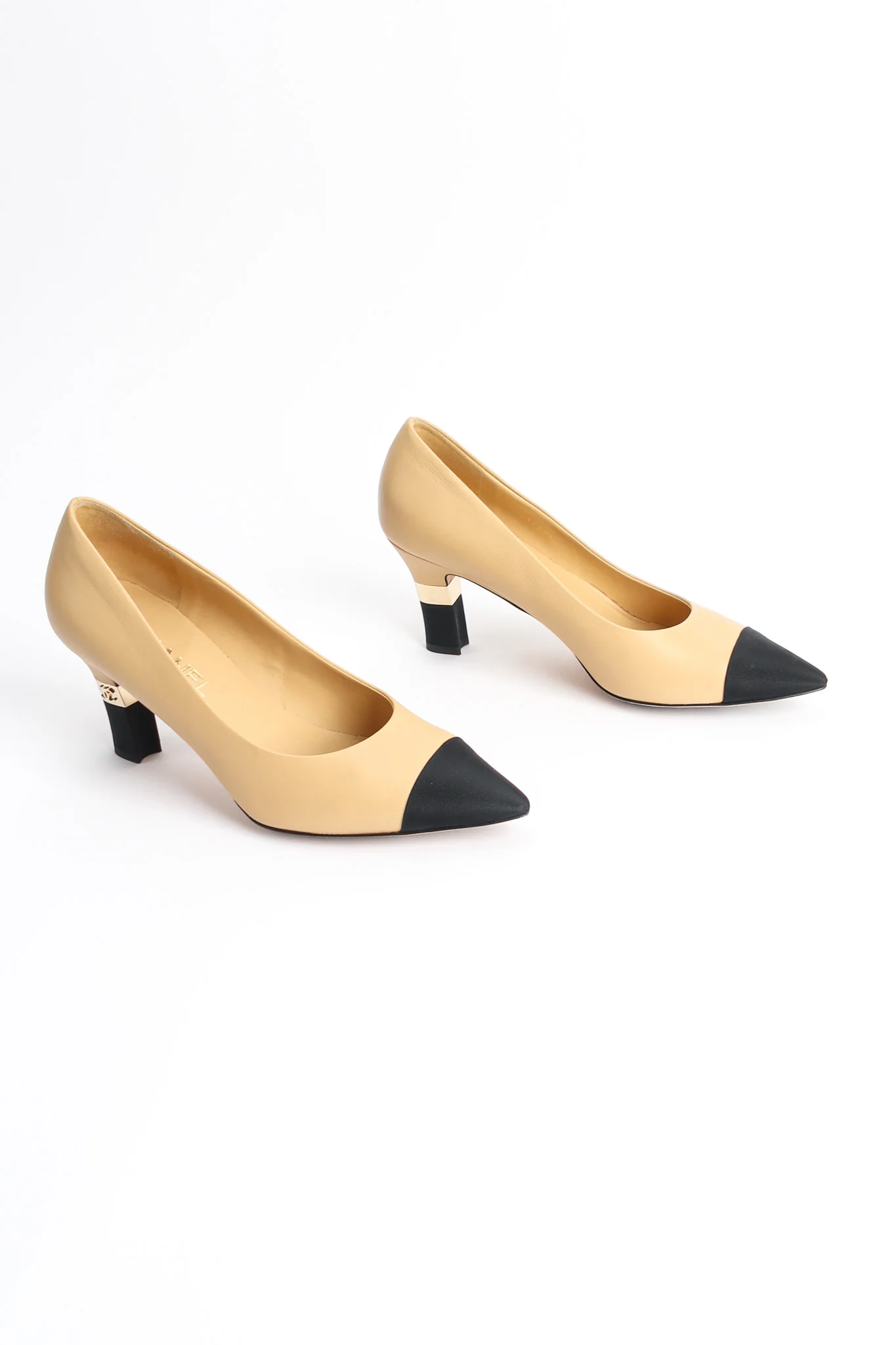 Cap Toe Lambskin Leather CC Heels - Image 6