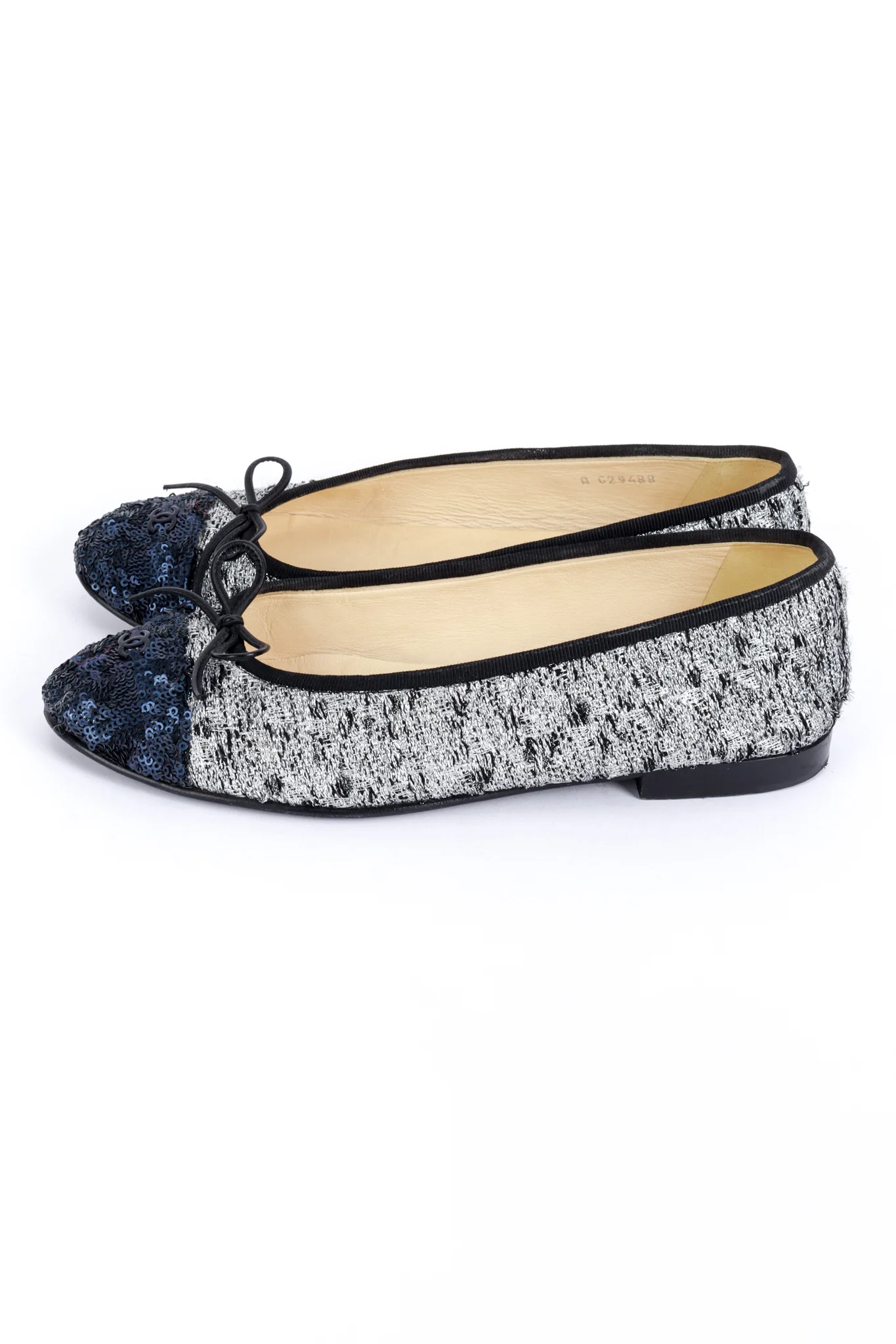 Cap Toe Sequin & Tweed Ballet Flats - Image 2
