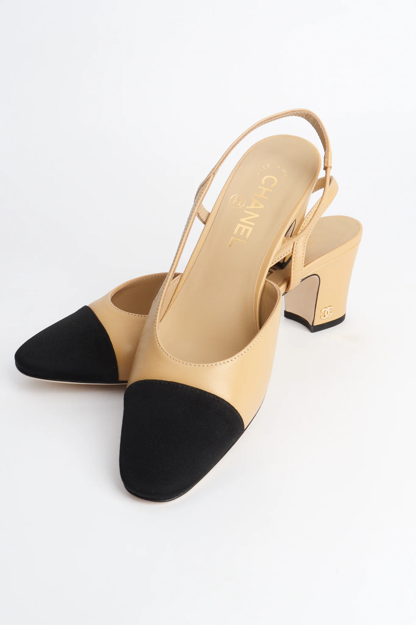 Cap Toe Slingback Heels
