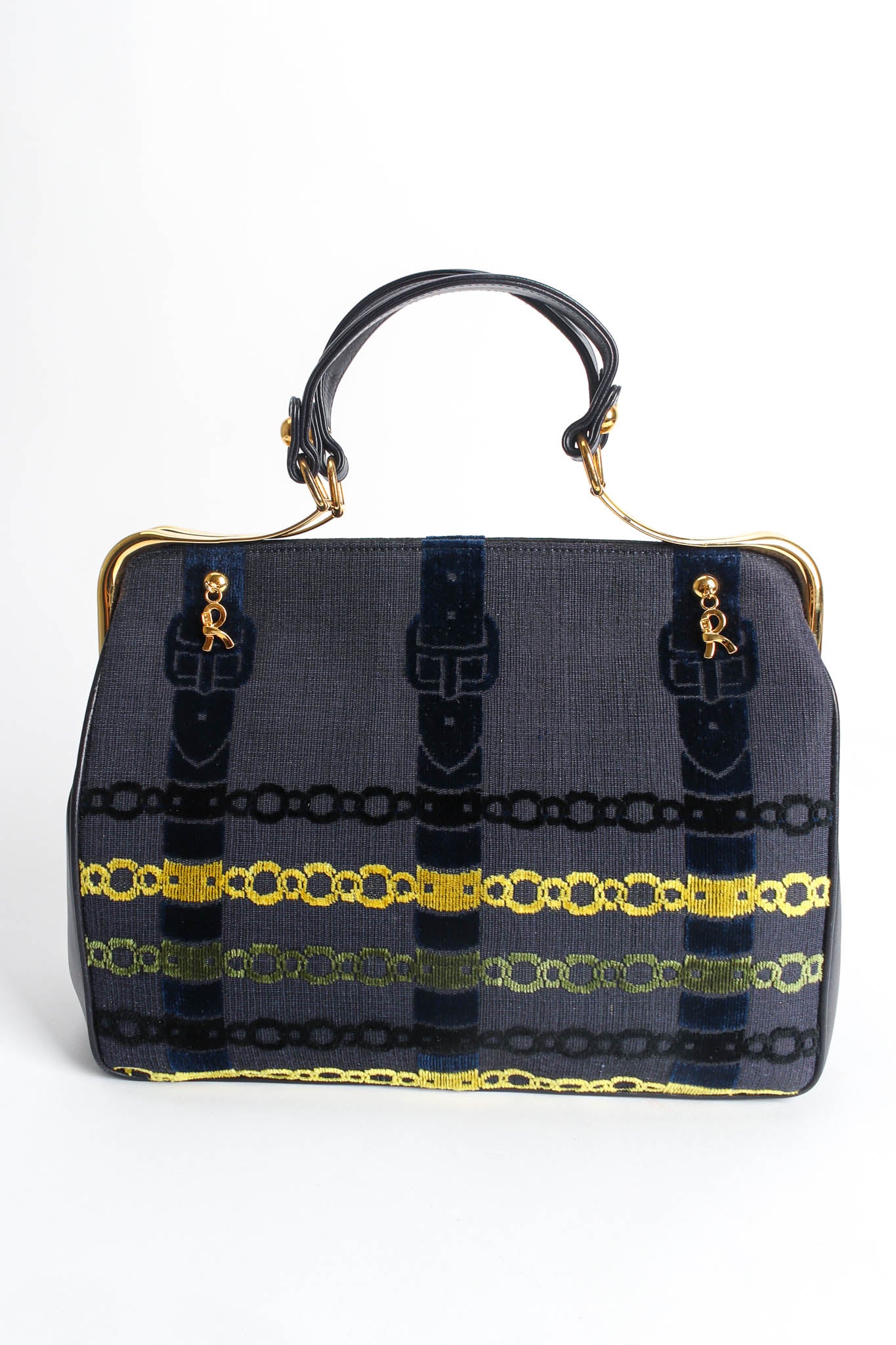 Caravel Velvet Chain Motif Bag - Image 4
