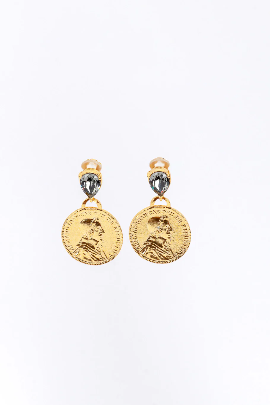 Cardinal Richelieu Coin Drop Earrings