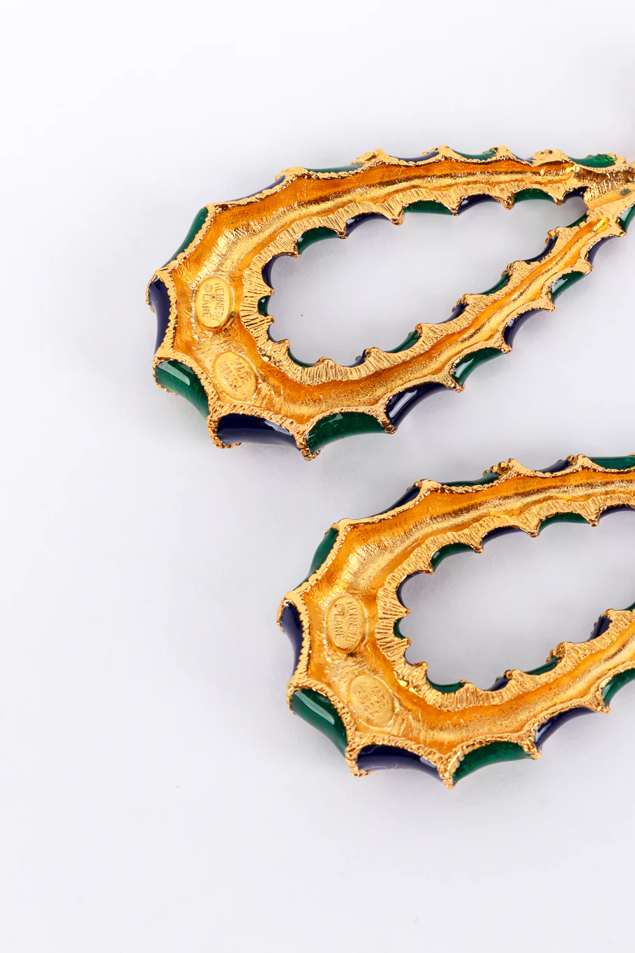 Carnival Enamel Teardrop Hoop Earrings - Image 5