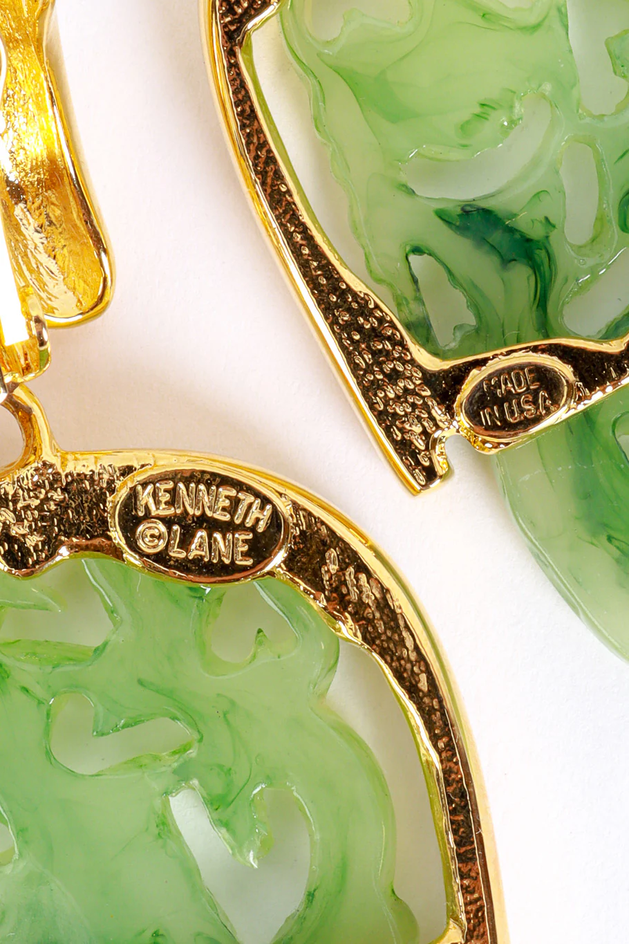 Carved Jade Drop Earrings - Image 5