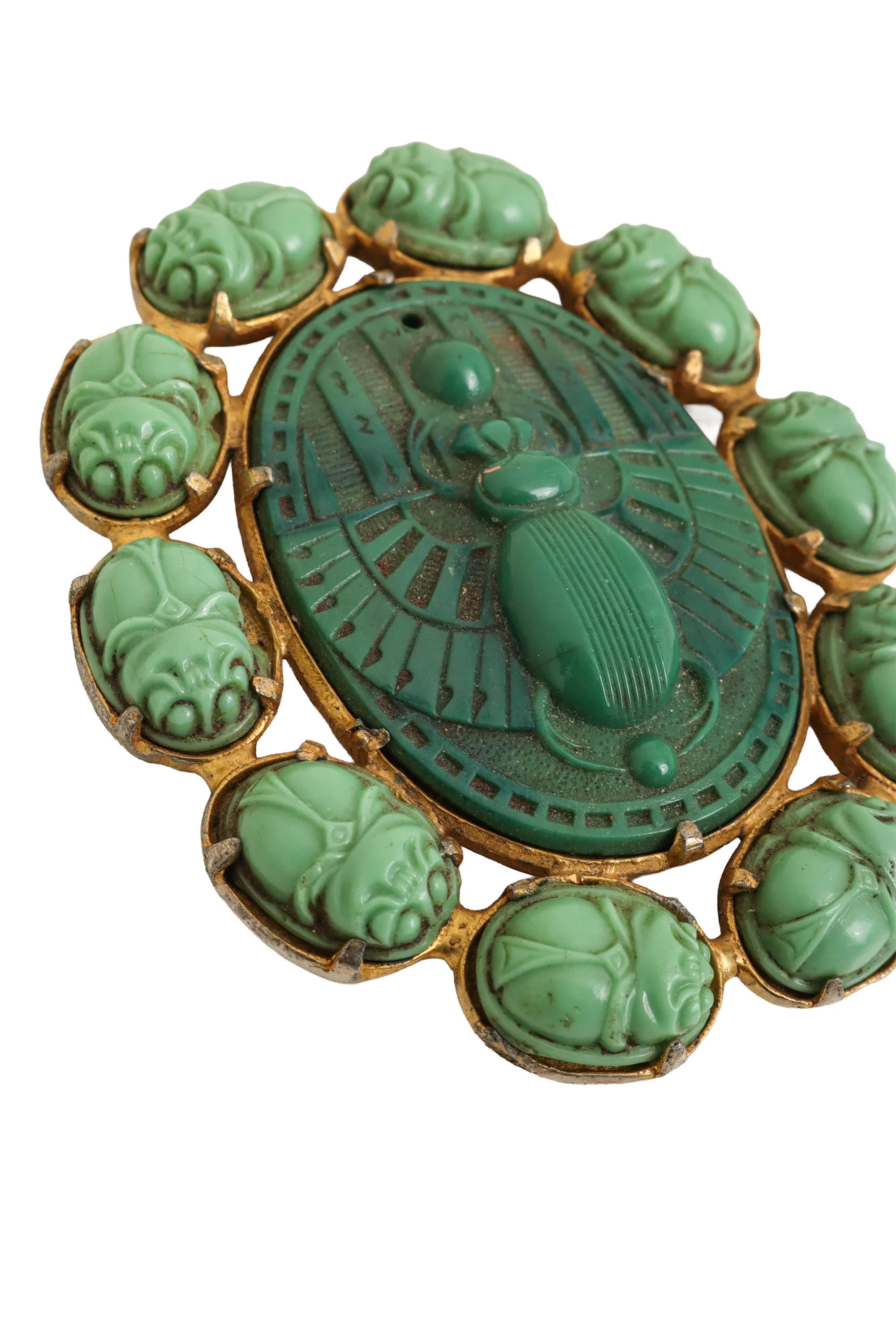 Carved Scarab Halo Brooch - Image 2