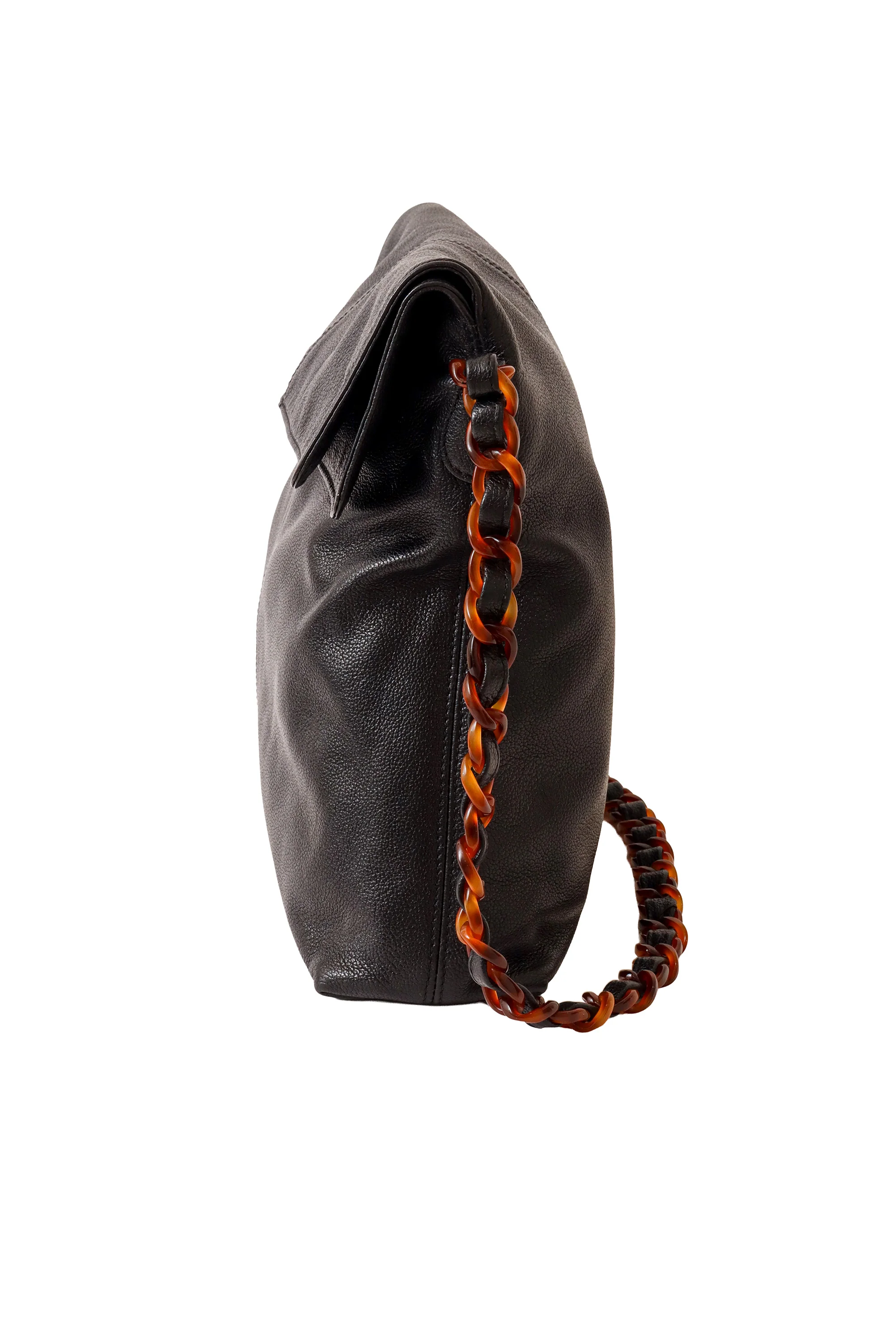 Caviar Tortoise Chain Foldover Shoulder Bag - Image 4