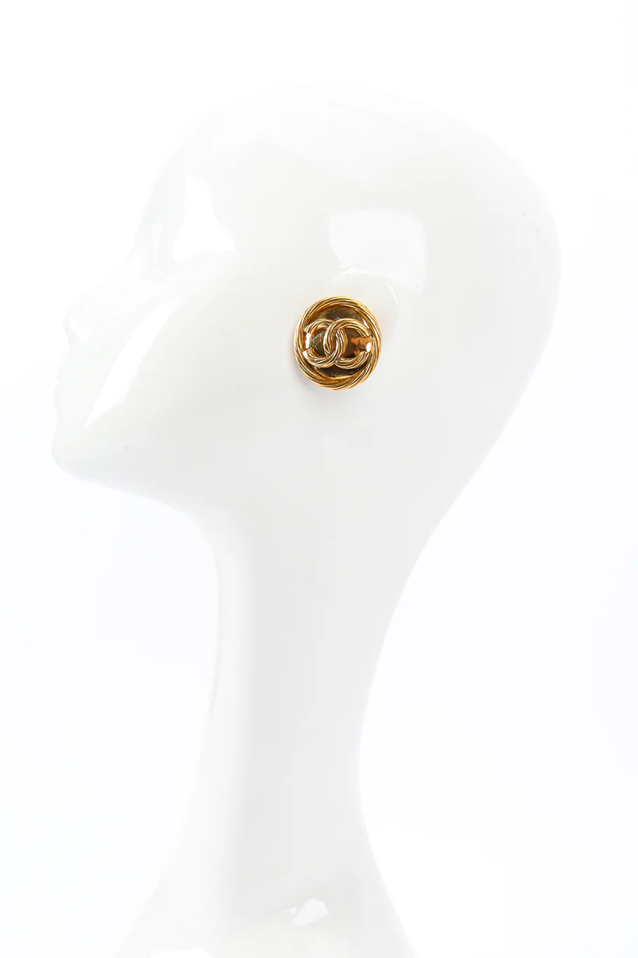 CC Logo Button Earrings - Image 2