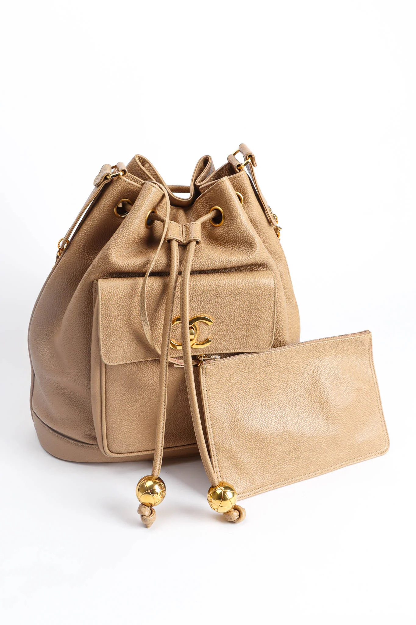 CC Logo Drawstring Bucket Bag