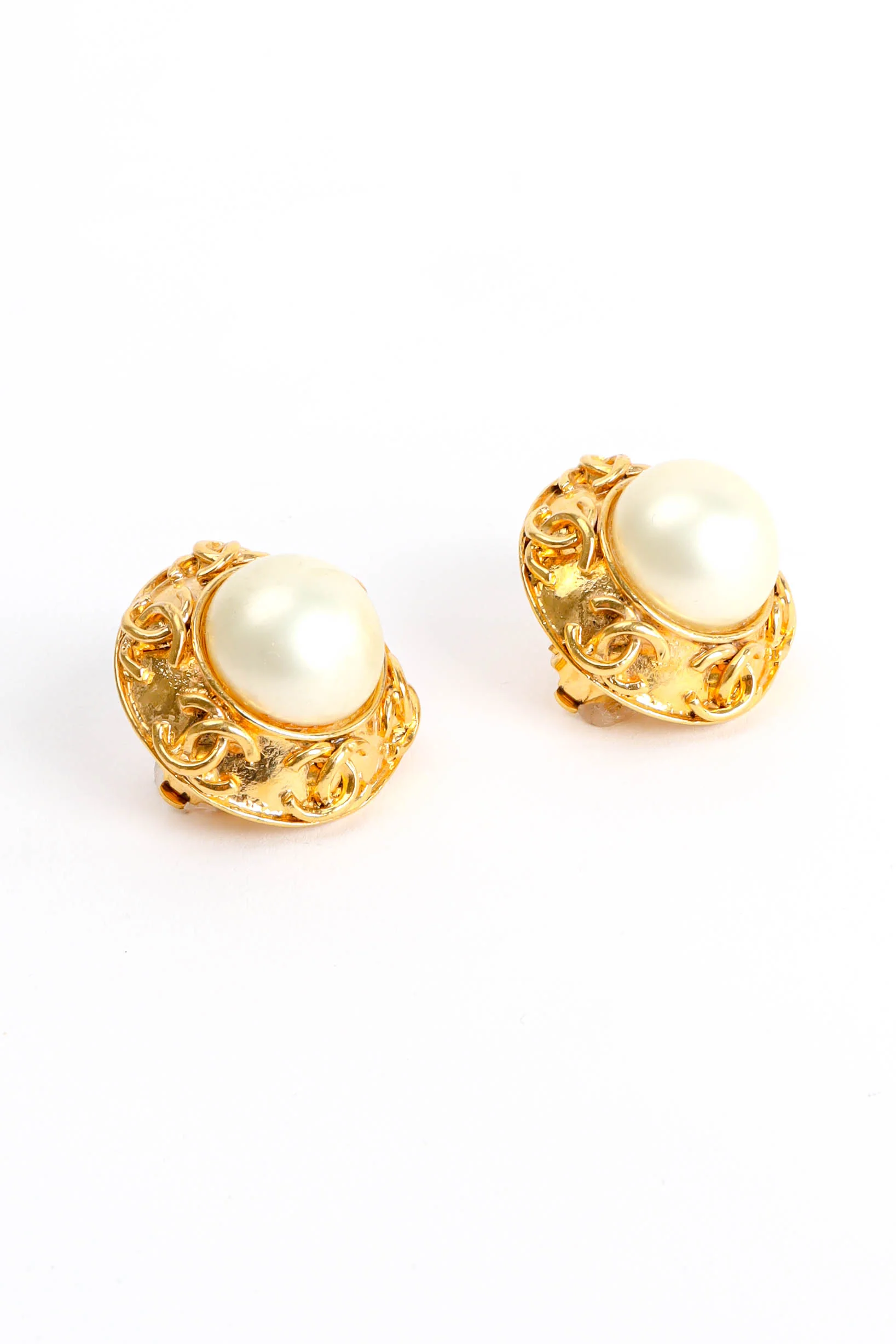 1994 CC Monogram Pearl Earrings