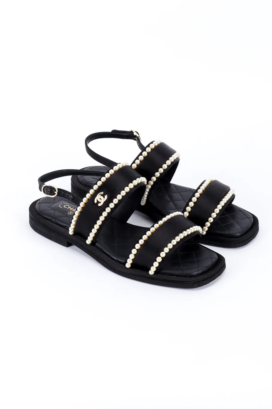 CC Satin & Pearl Sandals