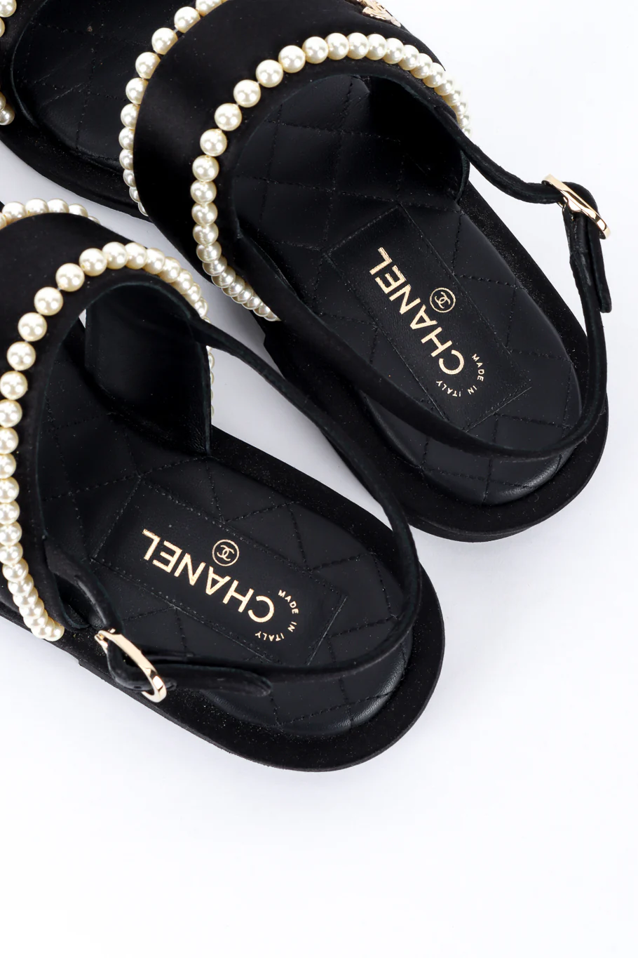 CC Satin & Pearl Sandals - Image 15