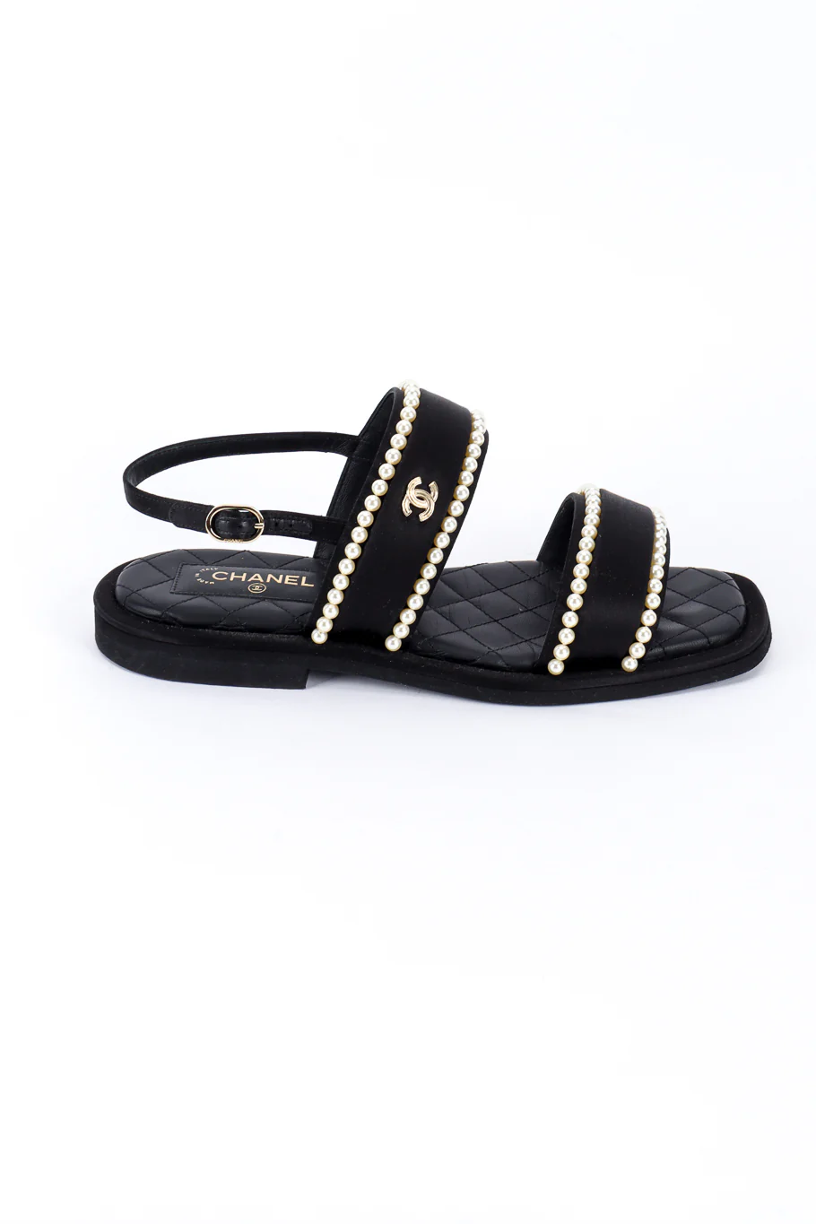 CC Satin & Pearl Sandals - Image 2