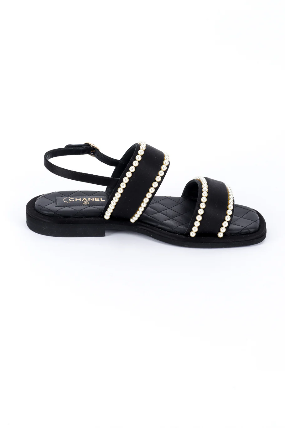 CC Satin & Pearl Sandals - Image 4