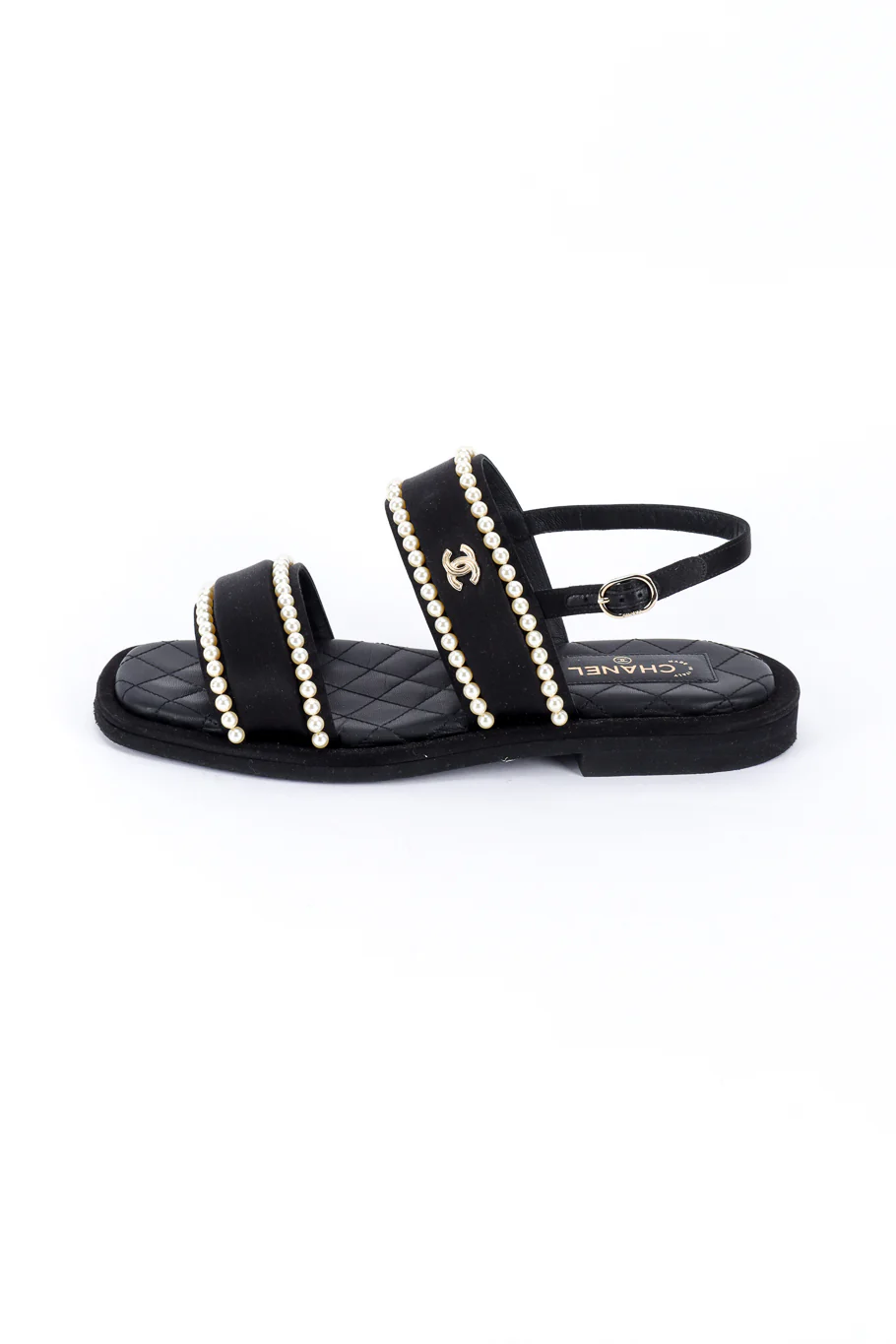 CC Satin & Pearl Sandals - Image 5