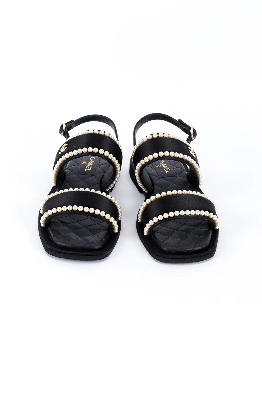 CC Satin & Pearl Sandals - Image 6