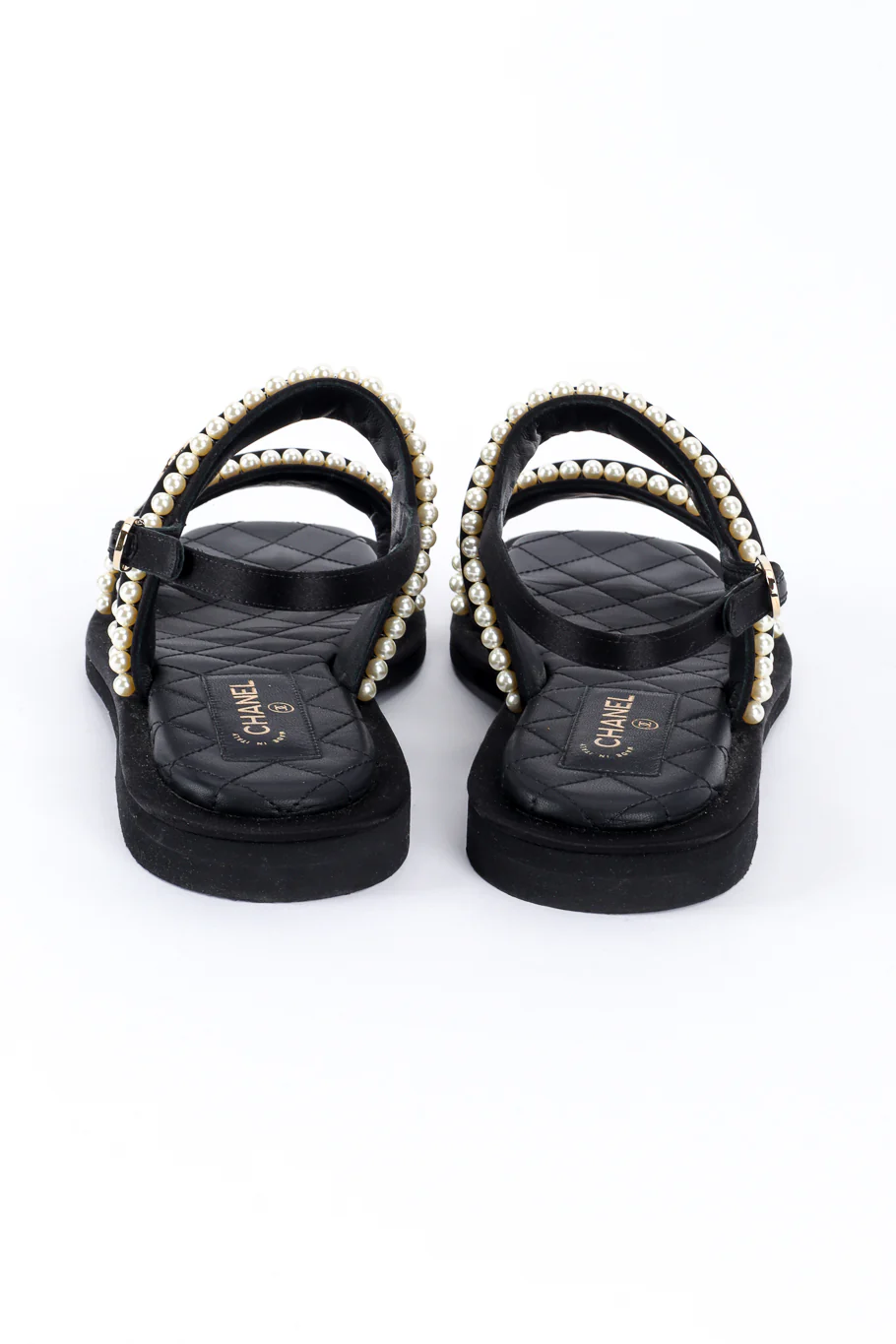 CC Satin & Pearl Sandals - Image 7
