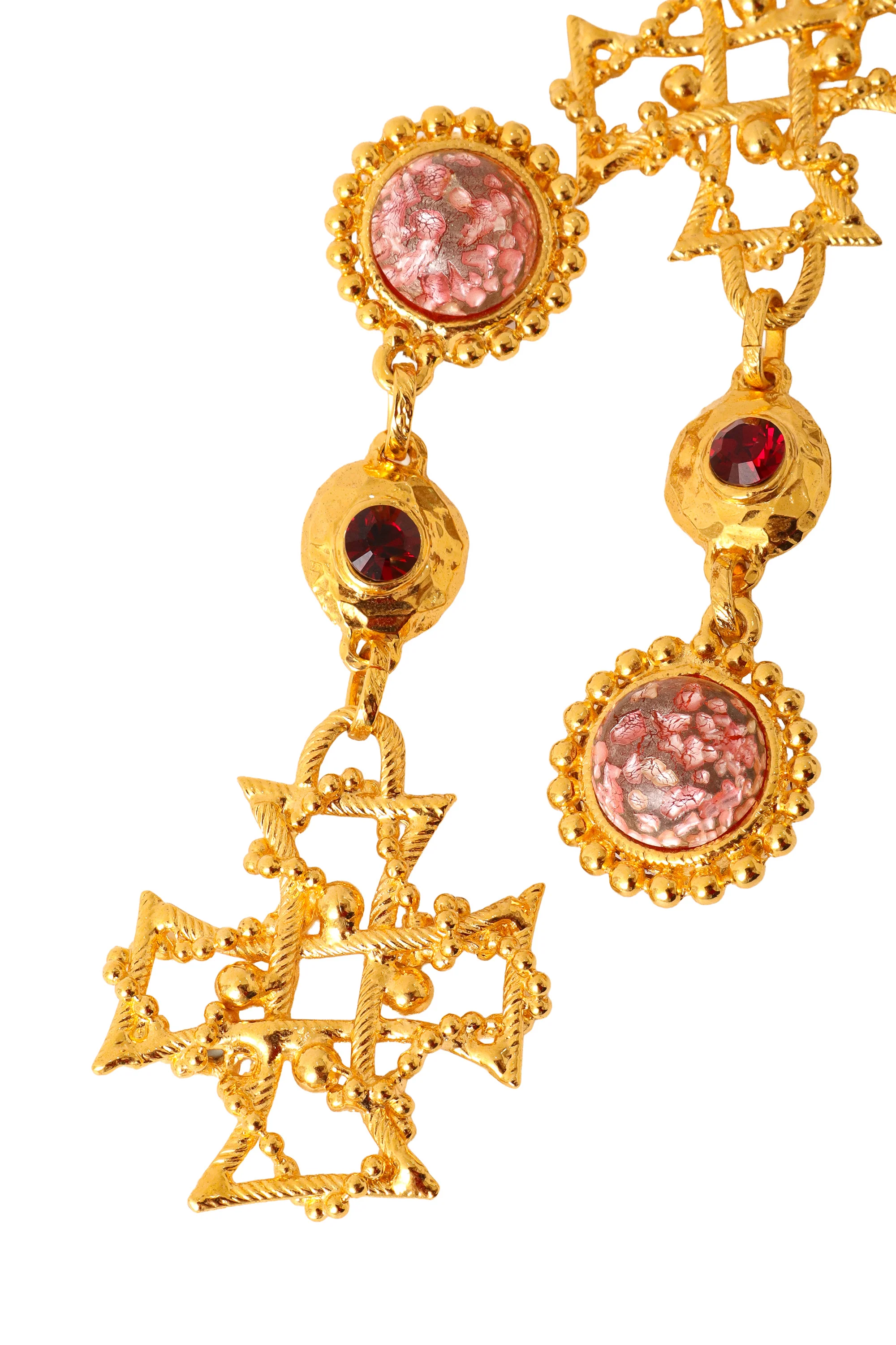 Celtic Cross Dome Drop Earrings - Image 3