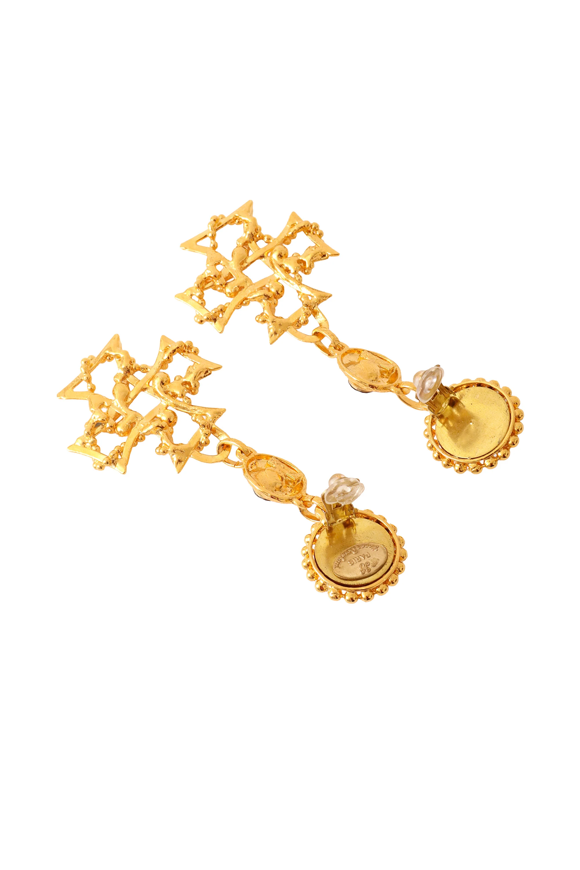 Celtic Cross Dome Drop Earrings - Image 4