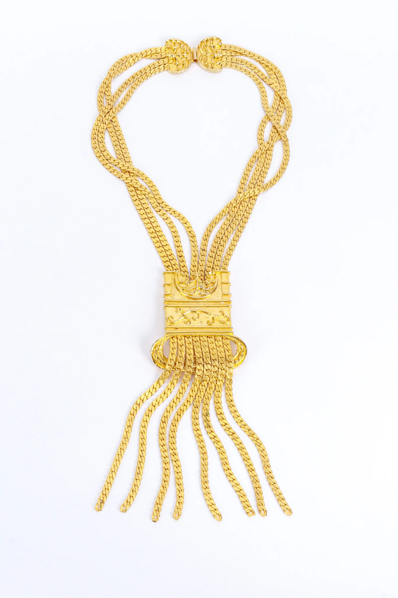 Chain Fringe Tablet Necklace