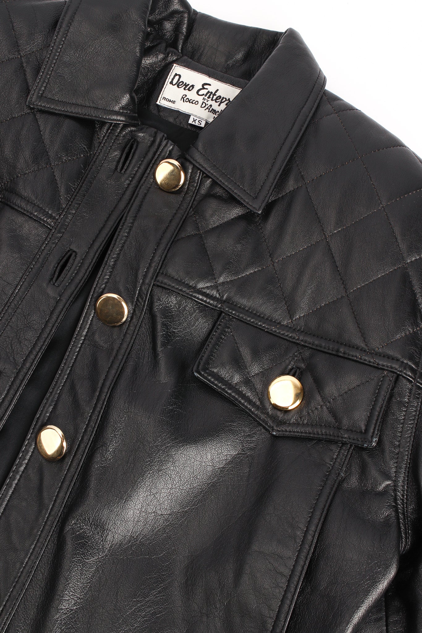 Chain Hardware Quilted Leather Jacket - Image 5