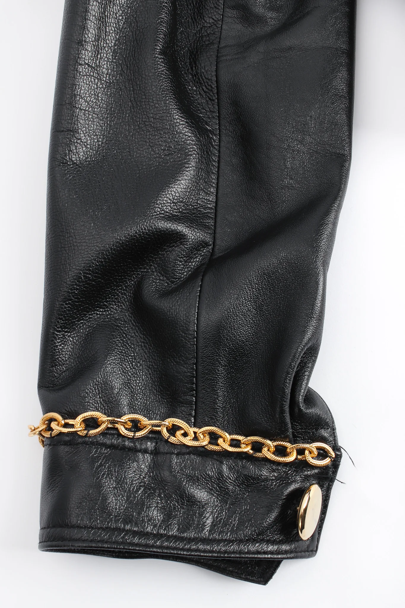 Chain Hardware Quilted Leather Jacket - Image 9