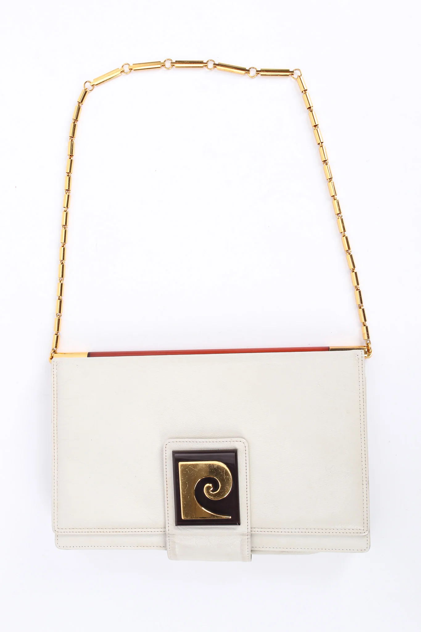Chain Leather Envelope Clutch