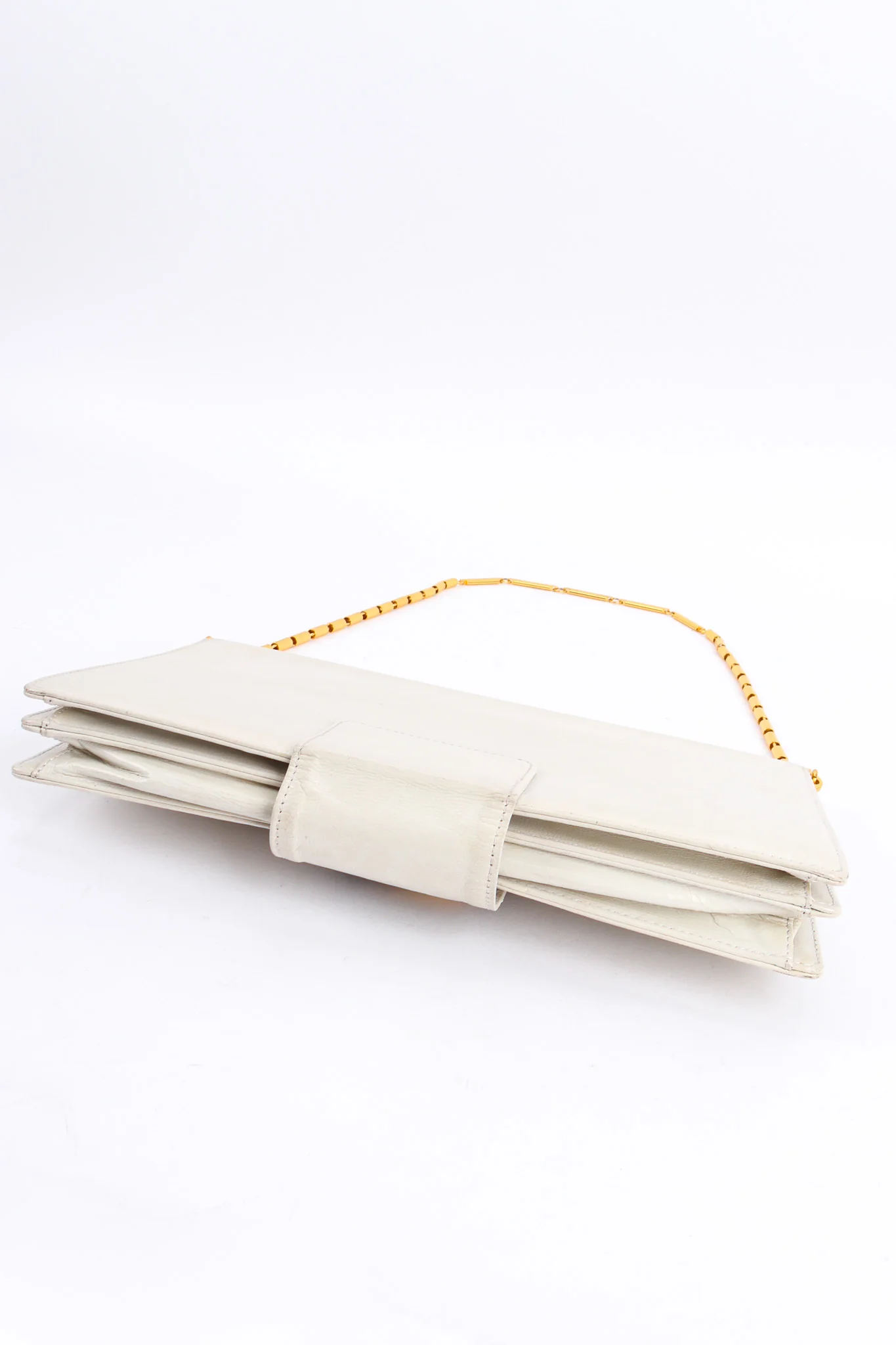 Chain Leather Envelope Clutch - Image 6