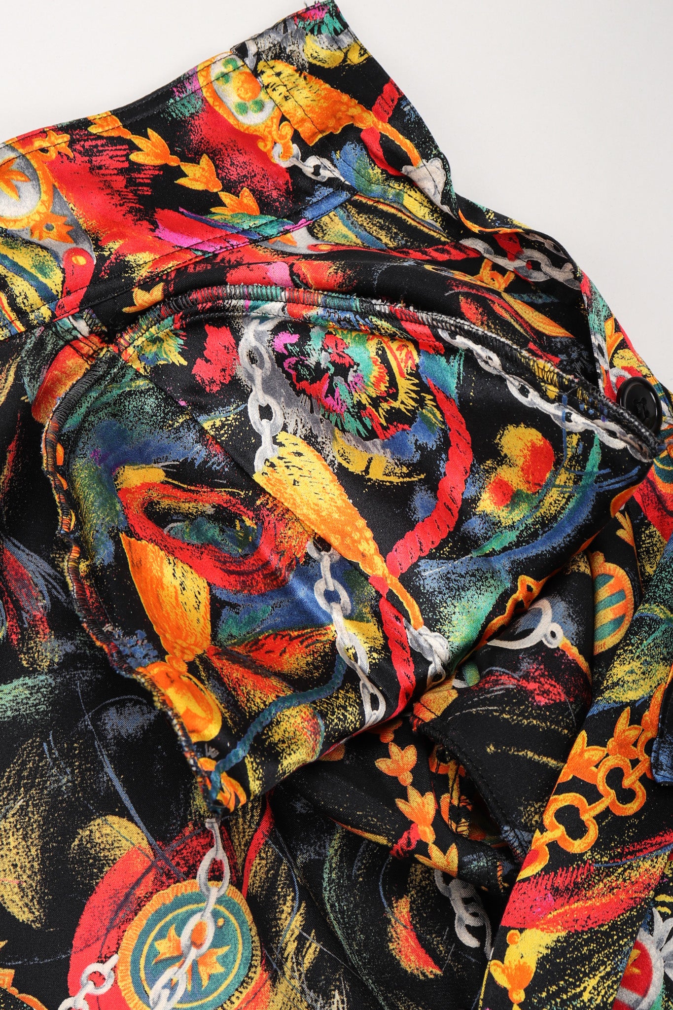 Chain Print Silk Trench Dress - Image 11