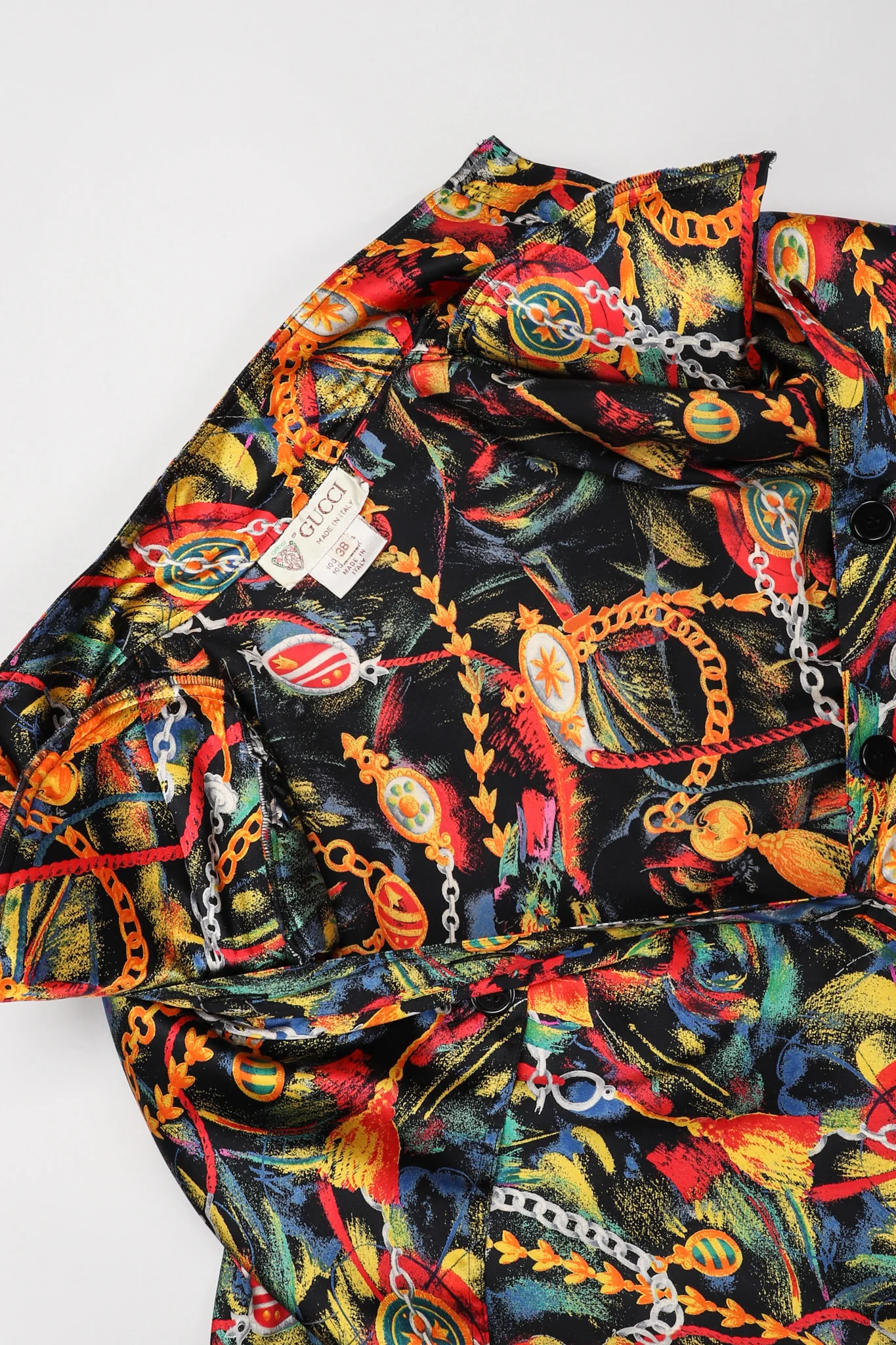 Chain Print Silk Trench Dress - Image 12