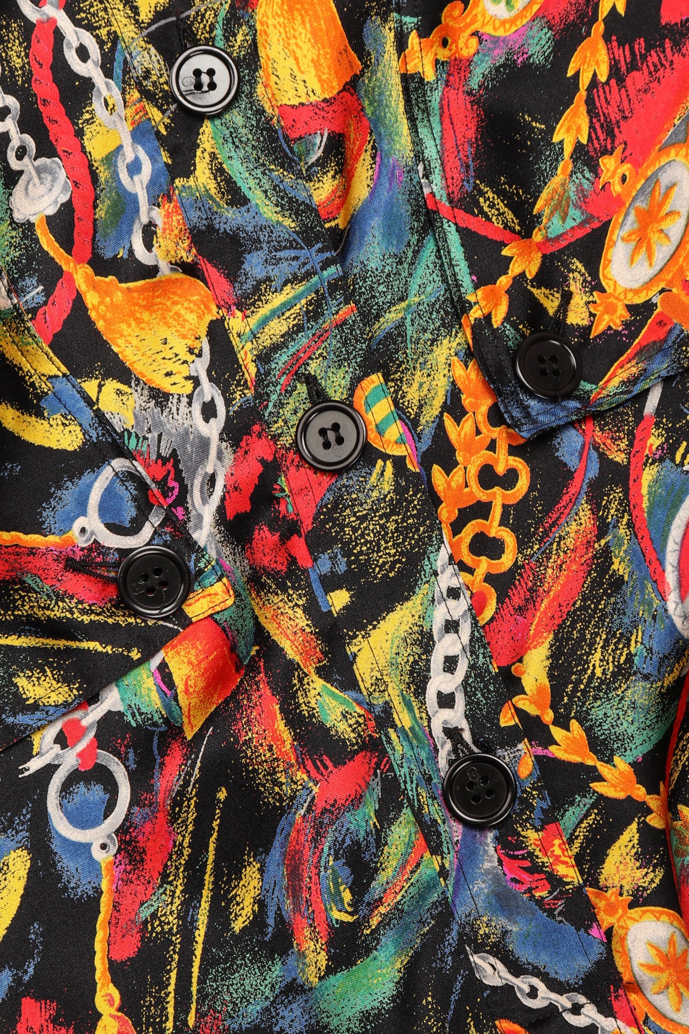 Chain Print Silk Trench Dress - Image 14