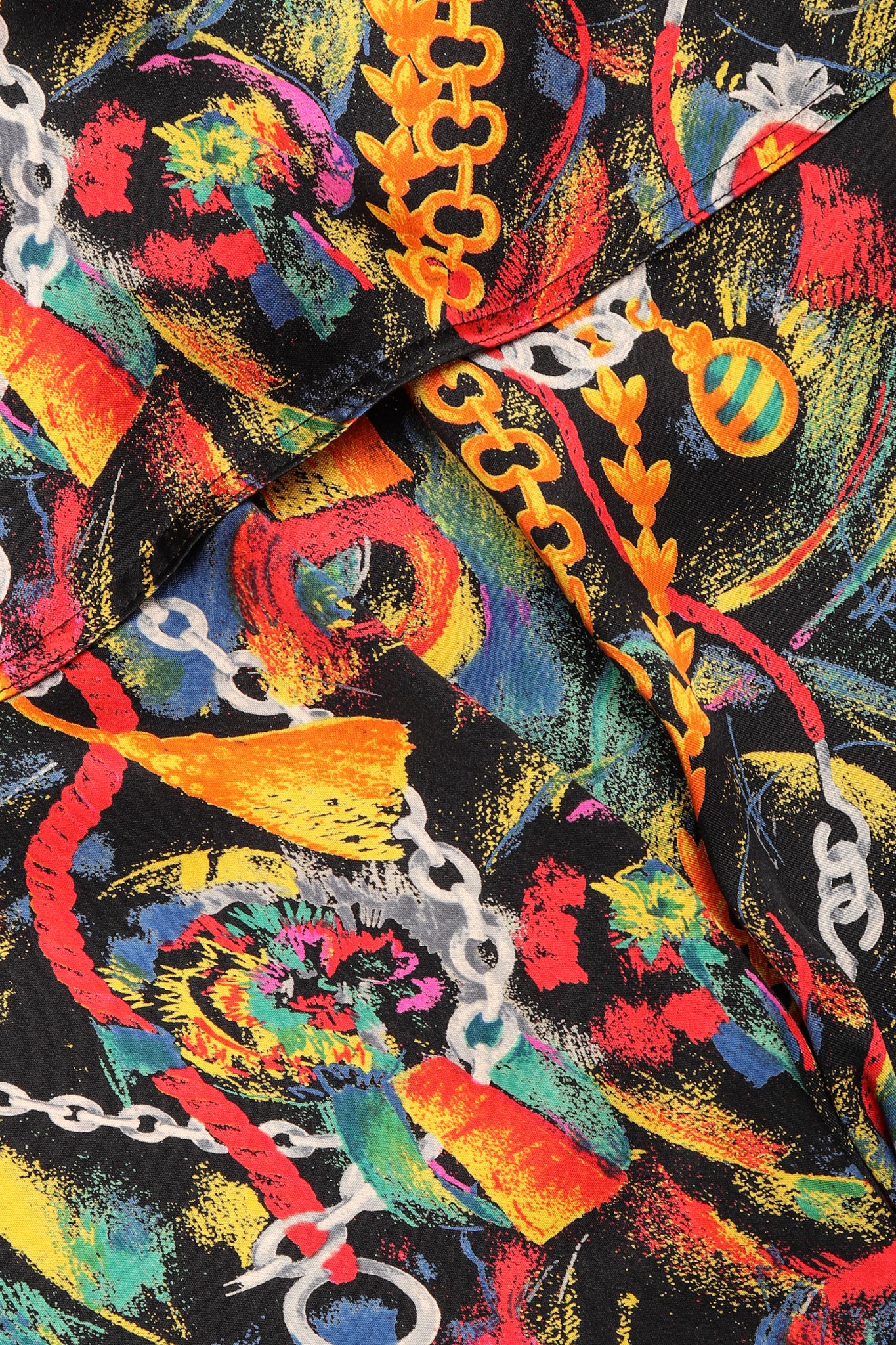 Chain Print Silk Trench Dress - Image 19