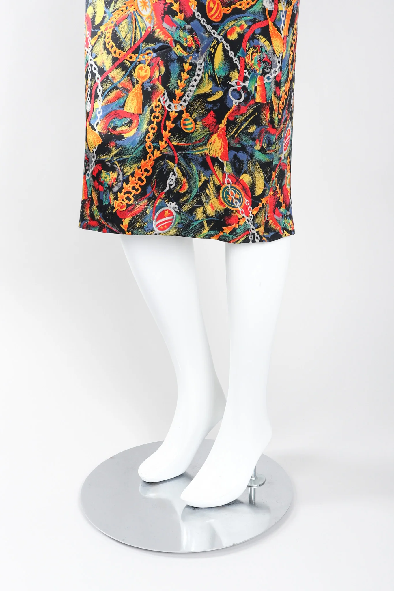 Chain Print Silk Trench Dress - Image 8