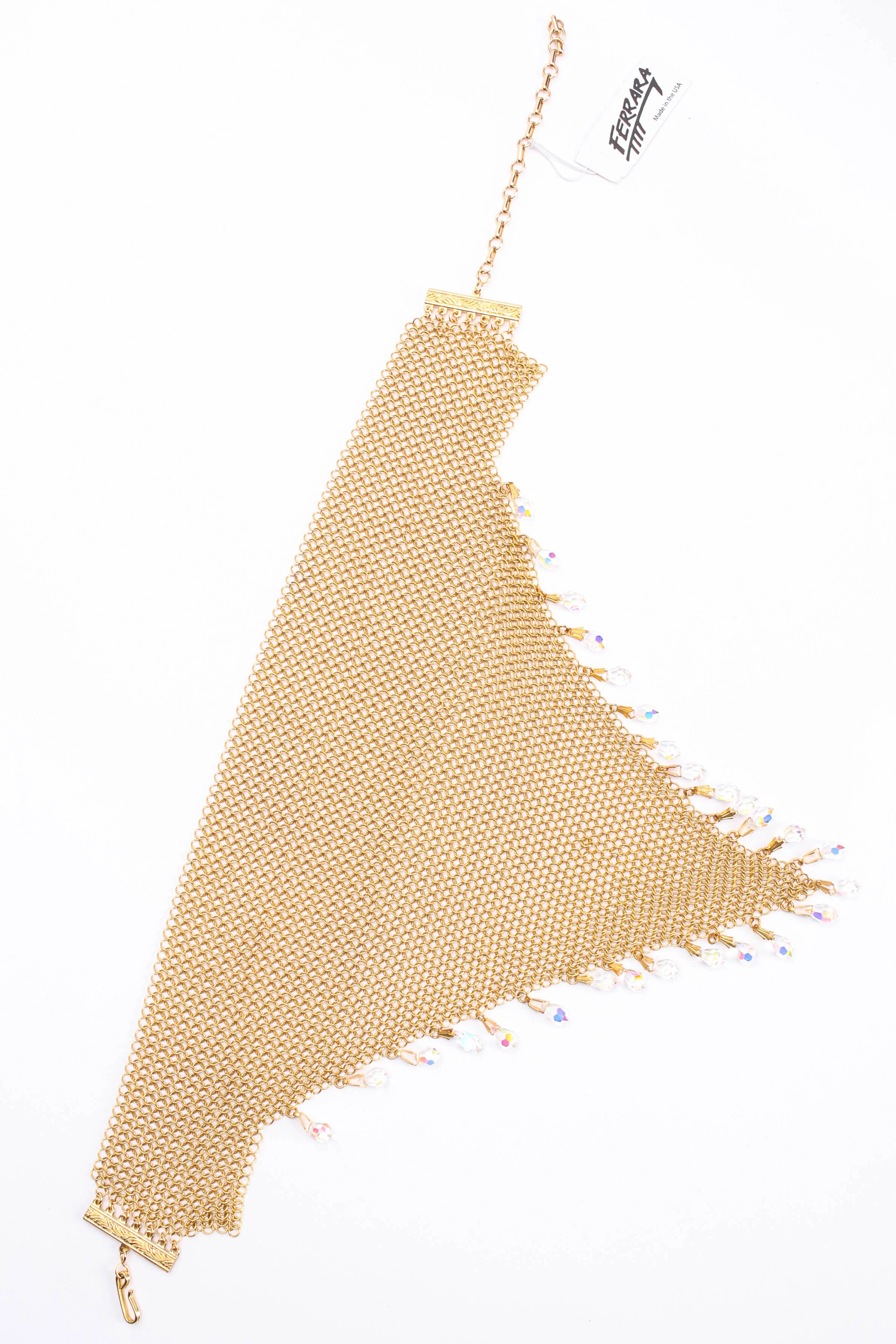 Chain Mesh Crystal Bib Necklace - Image 2