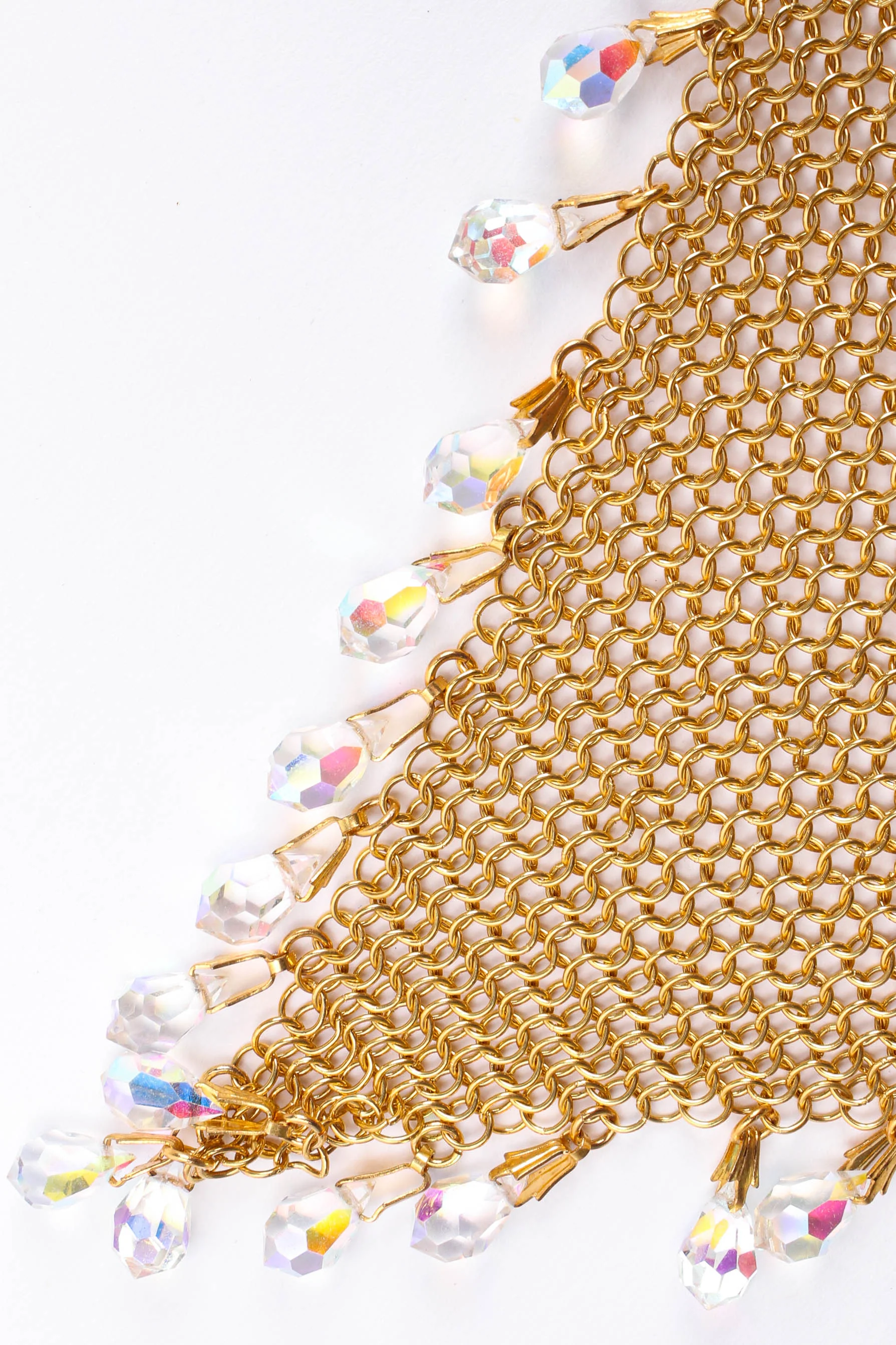 Chain Mesh Crystal Bib Necklace - Image 4