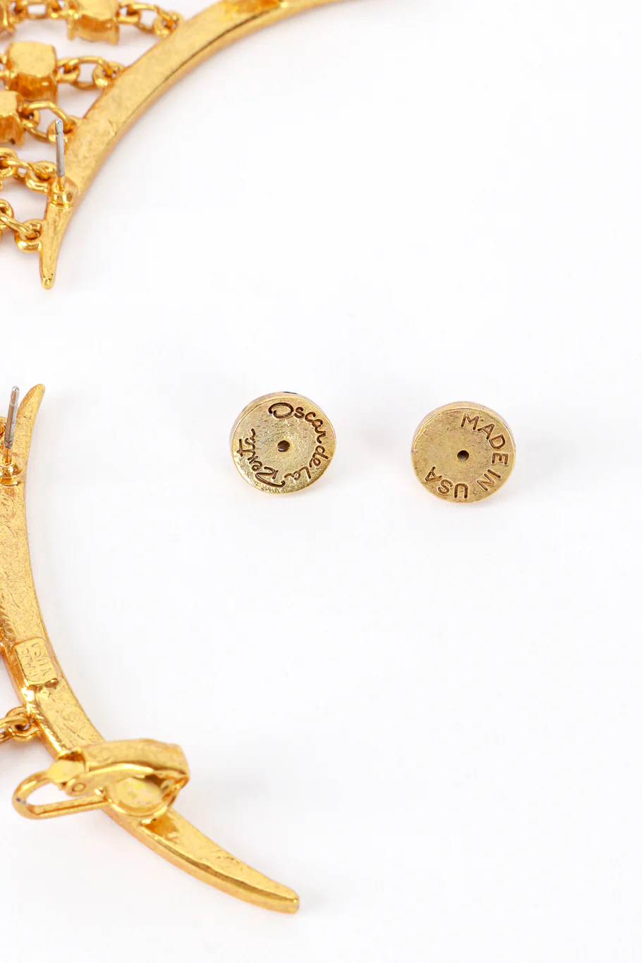 Champagne Crescent Moon & Falling Stars Earrings - Image 6