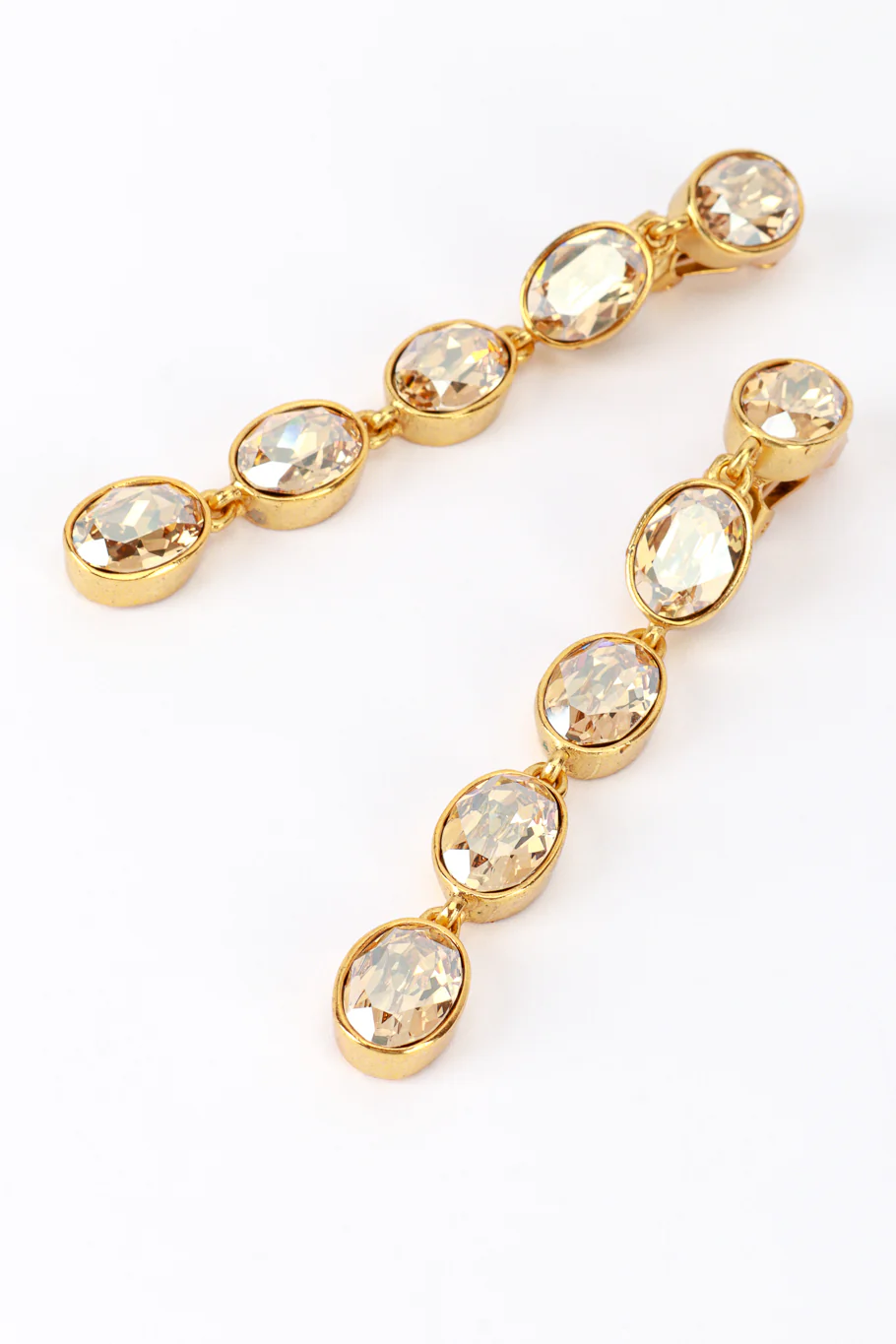 Champagne Crystal Drop Earrings - Image 3