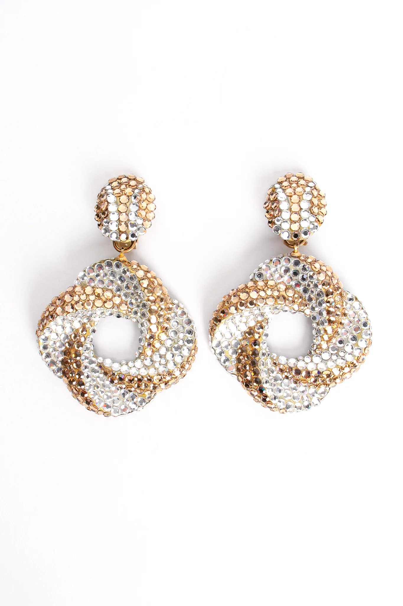 Champagne Crystal Swirl Hoop Earrings - Image 3