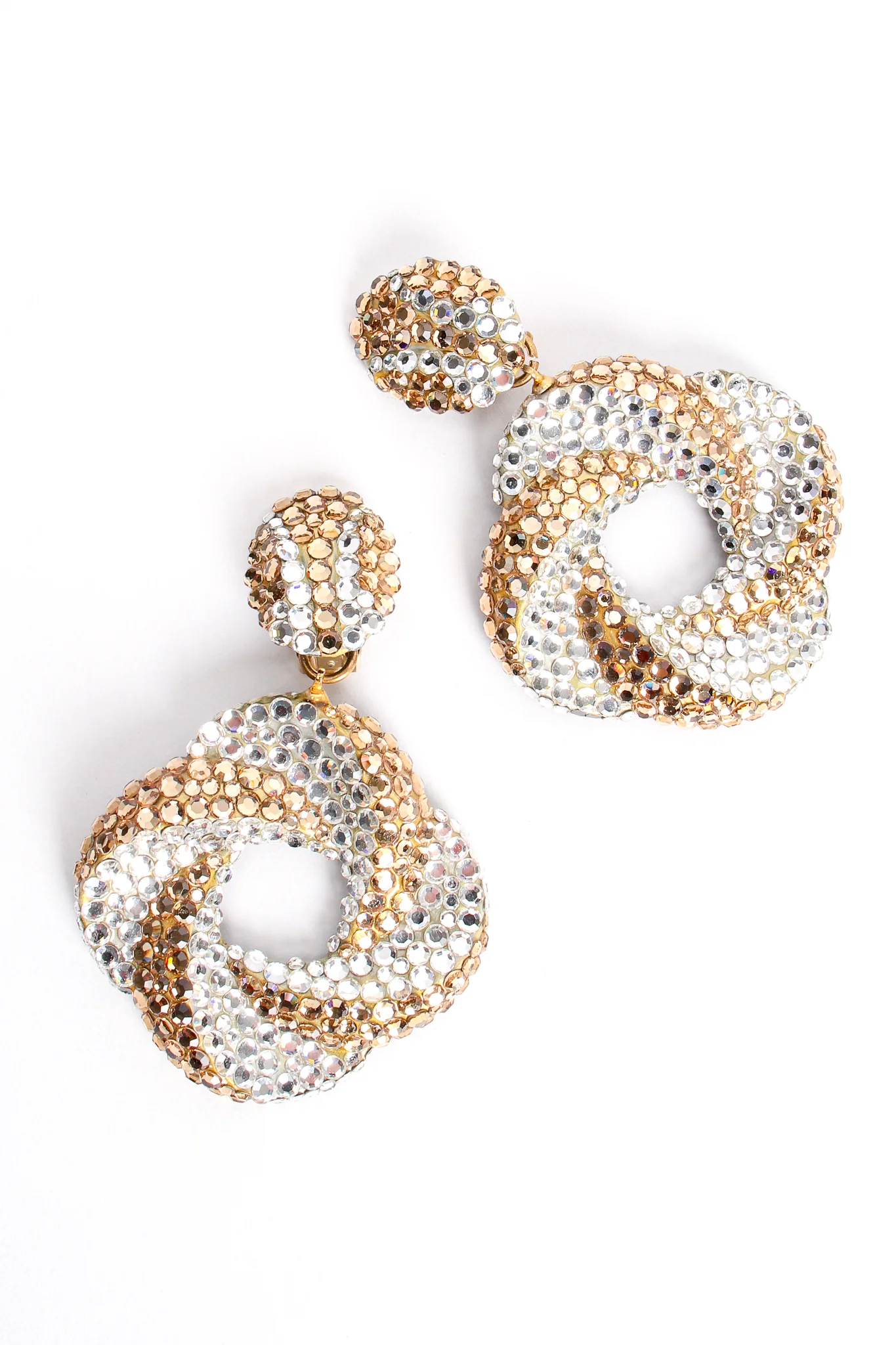 Champagne Crystal Swirl Hoop Earrings - Image 4